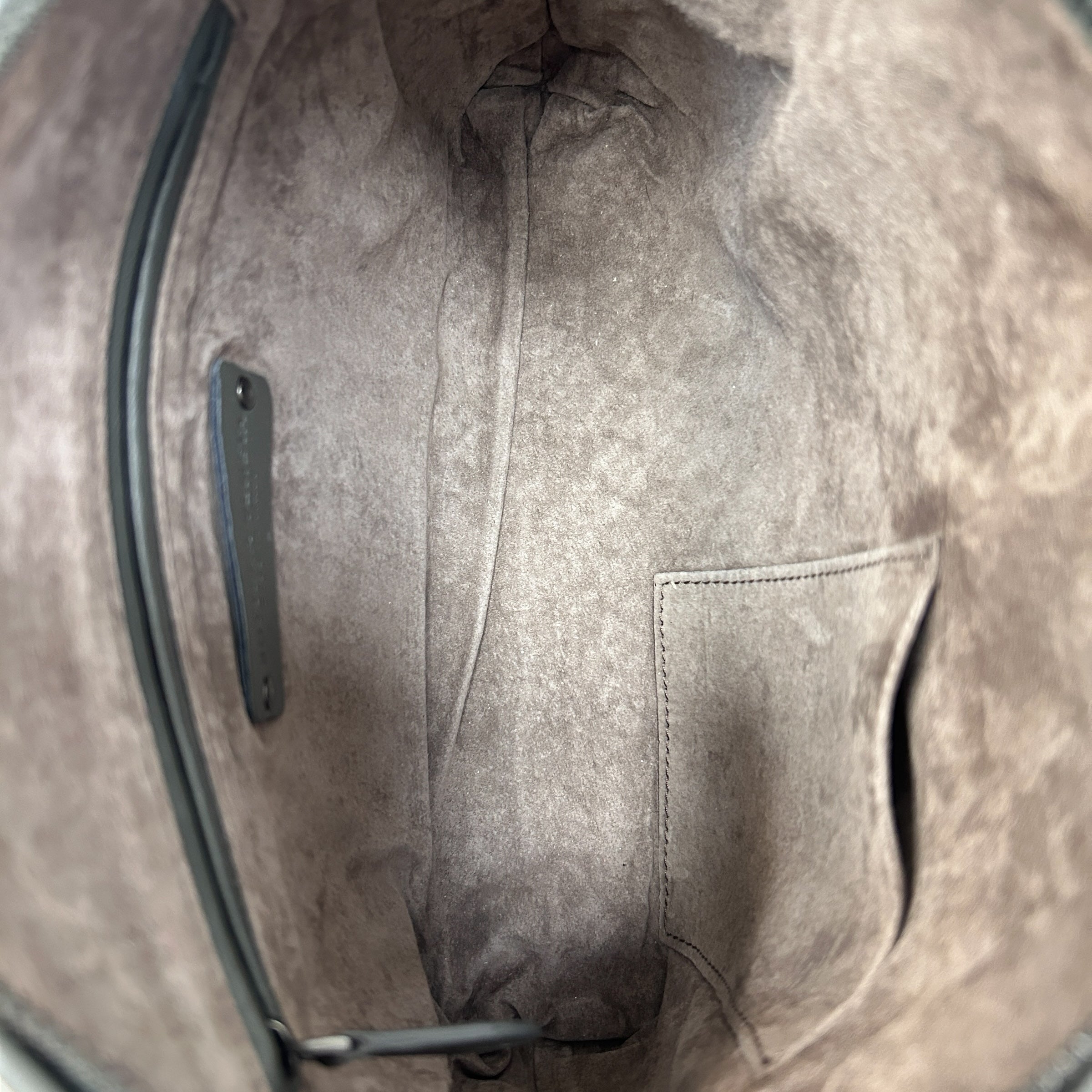 Grey Intrecciato Woven Nappa Leather Nodini Crossbody Bag w/Gunmetal HW