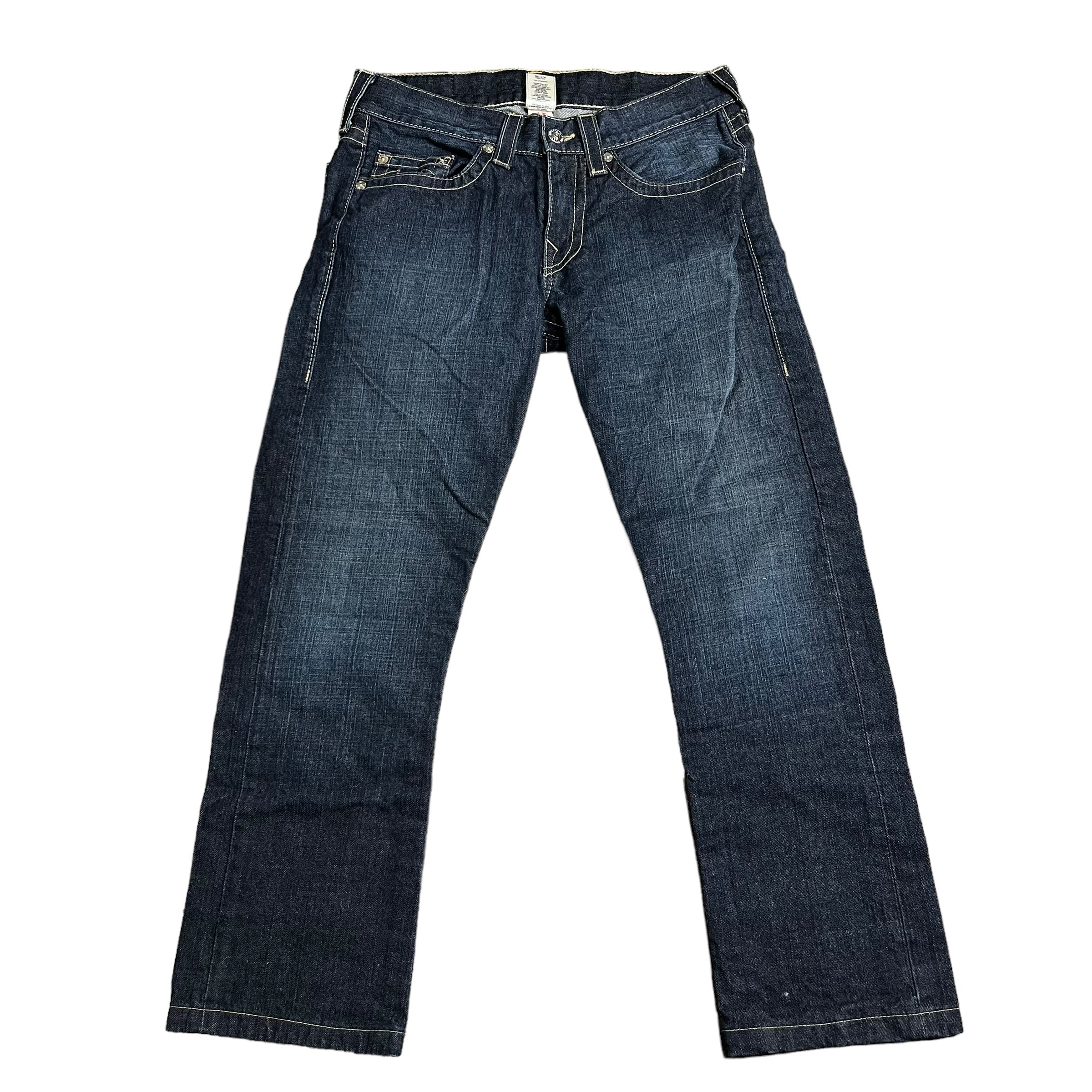 TRUE RELIGION Dark Blue Straight Leg Denim Jeans