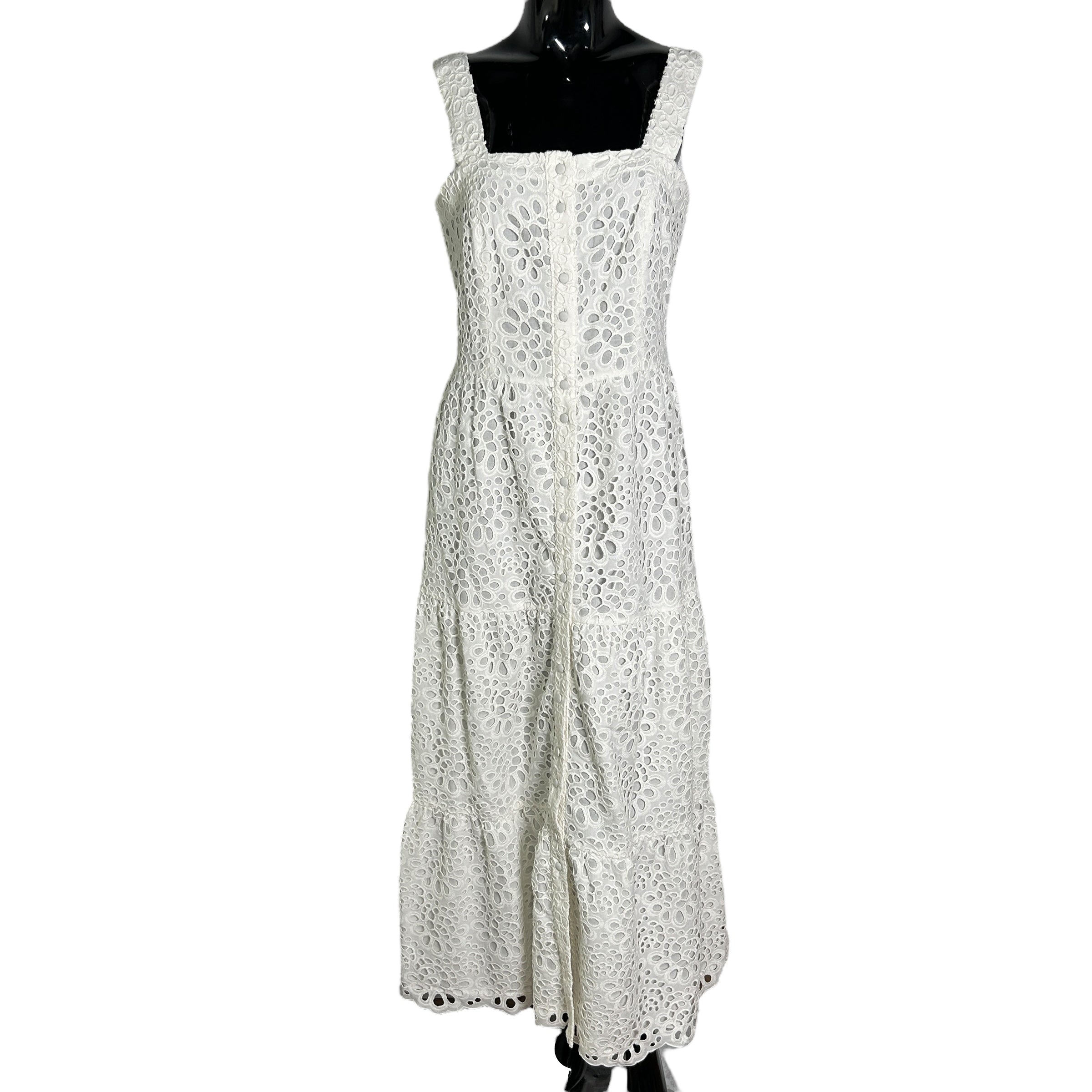 White Cotton Lace Long Tank Dress