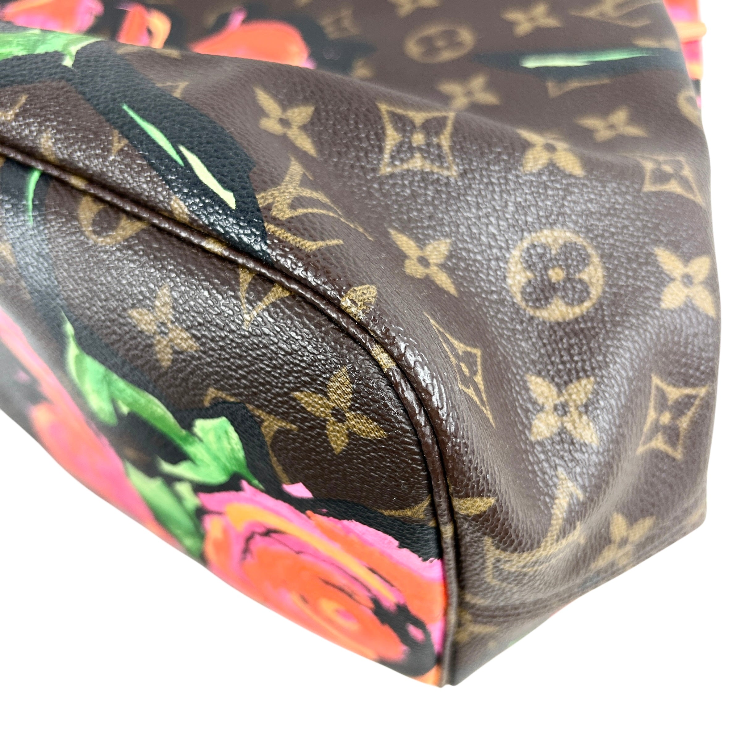 Limited Edition Monogram Coated Canvas Roses Neverfull MM w/GHW