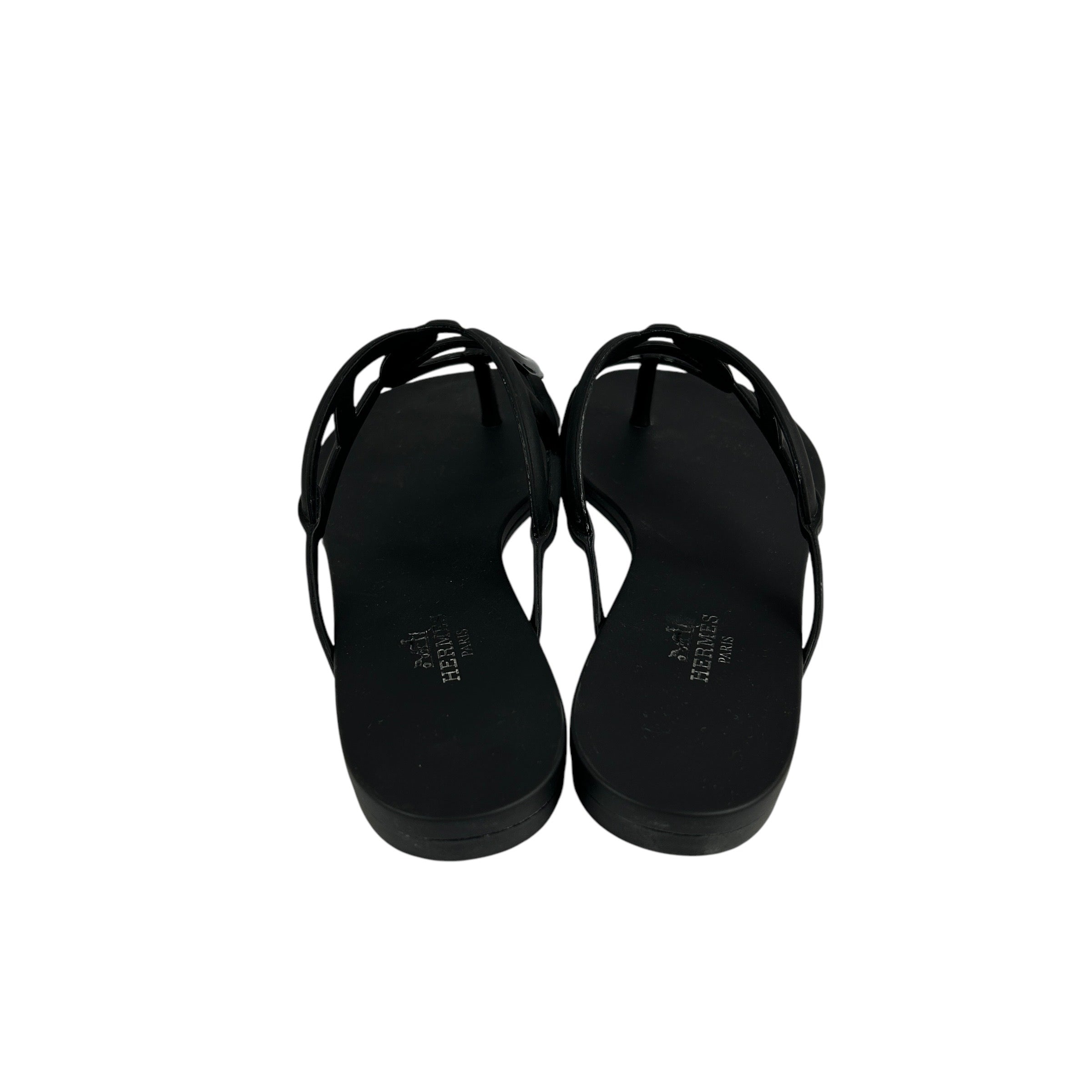 Black Rubber Egerie Sandals