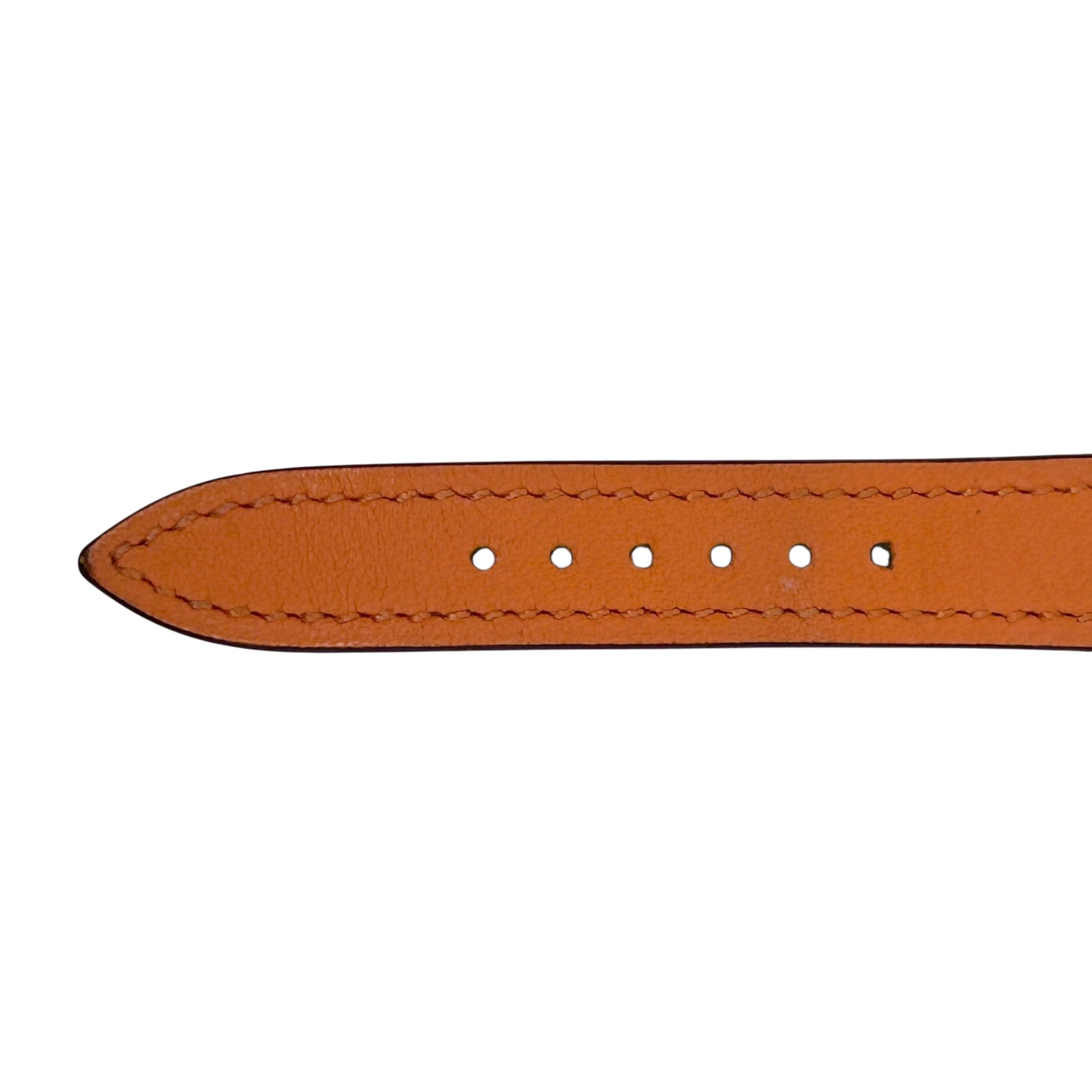 Orange Leather Strap Arceau Stainless Steel Watch