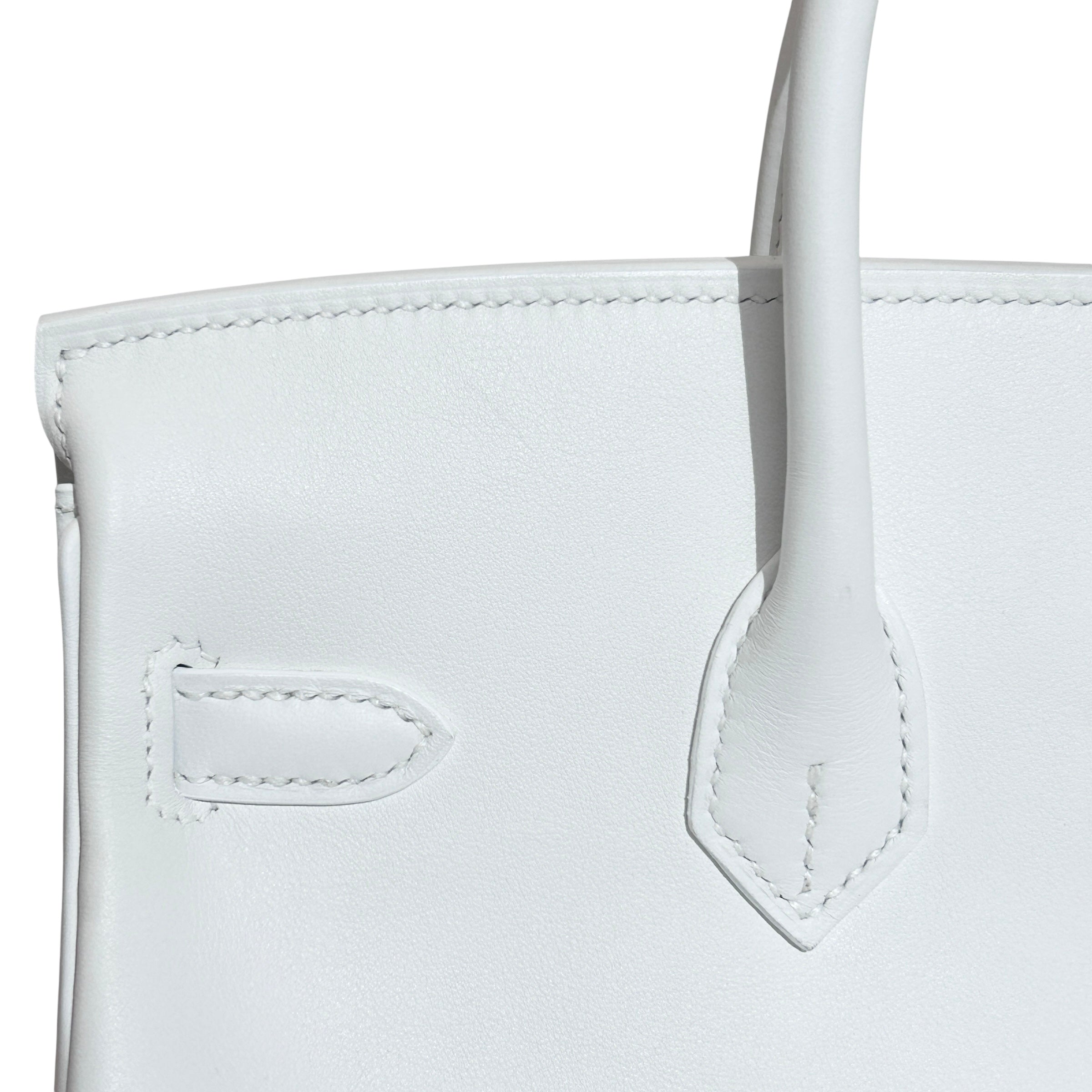 White Swift Leather 25 Birkin Bag w/GHW