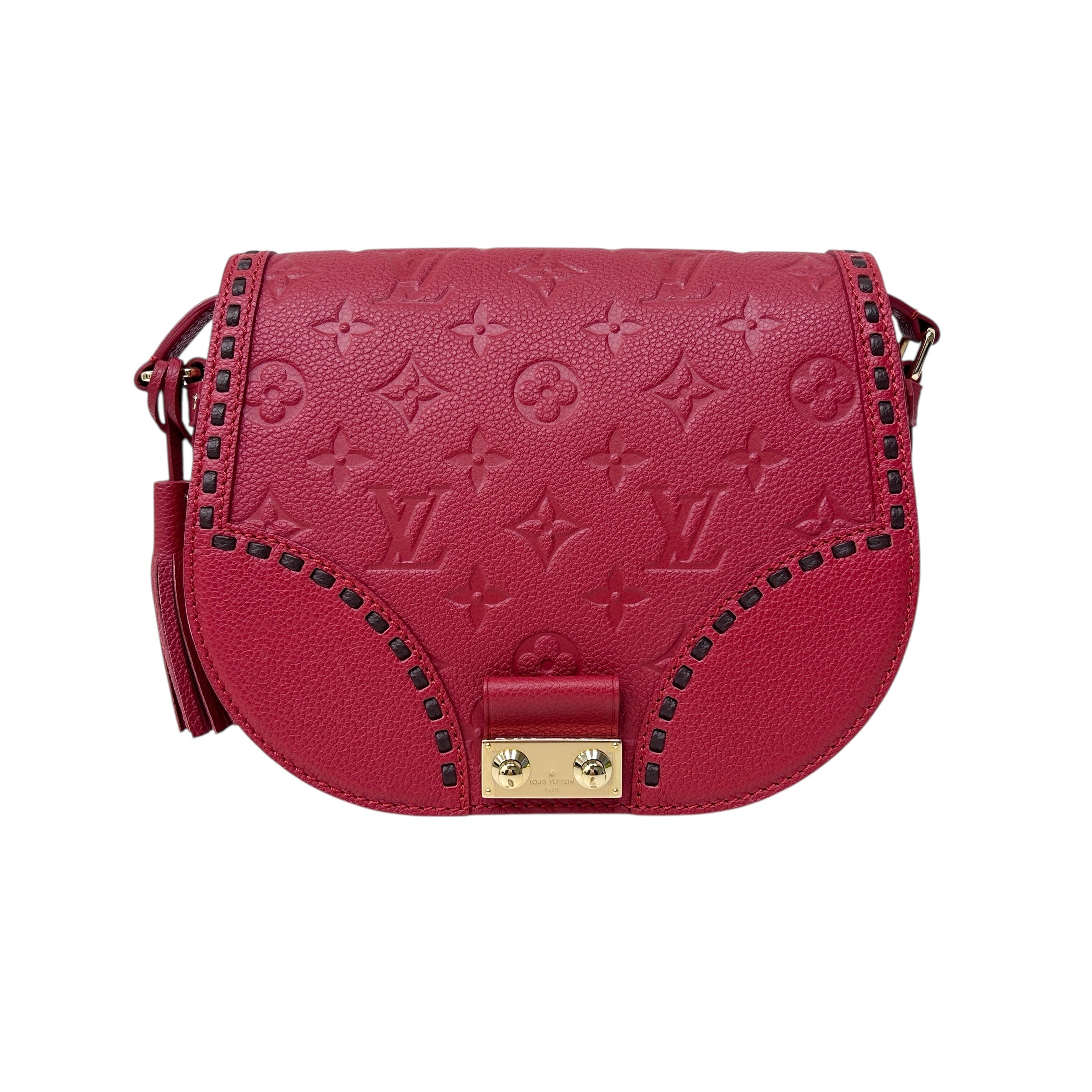 Red Monogram Empreinte Leather Junot Bag w/GHW