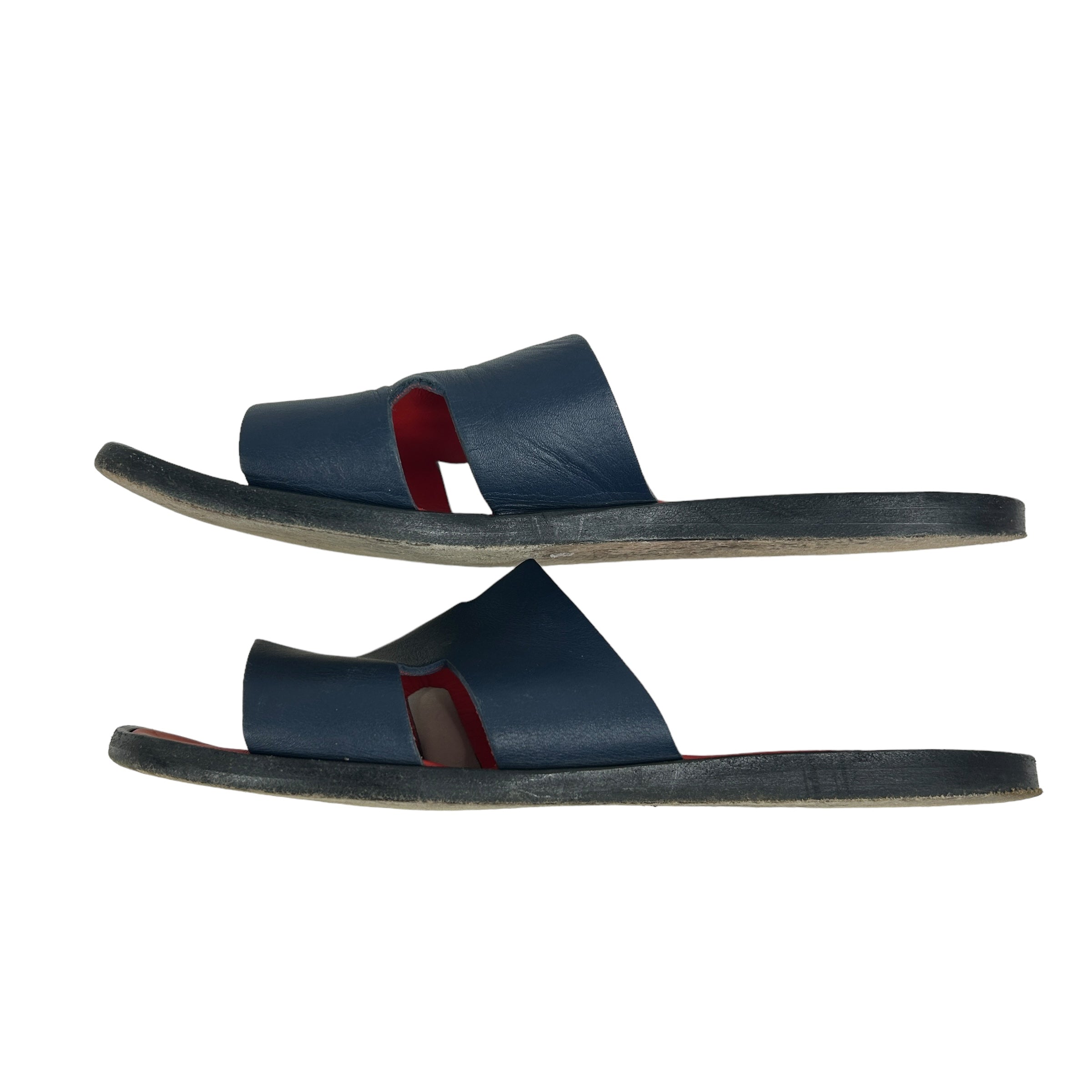 Navy Calfskin H Men’s Izmir Slides