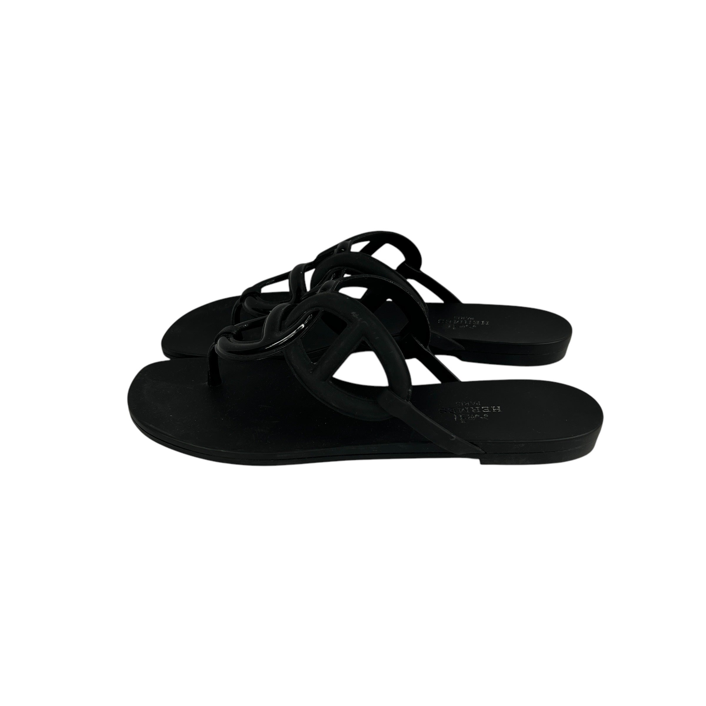 Black Rubber Egerie Sandals