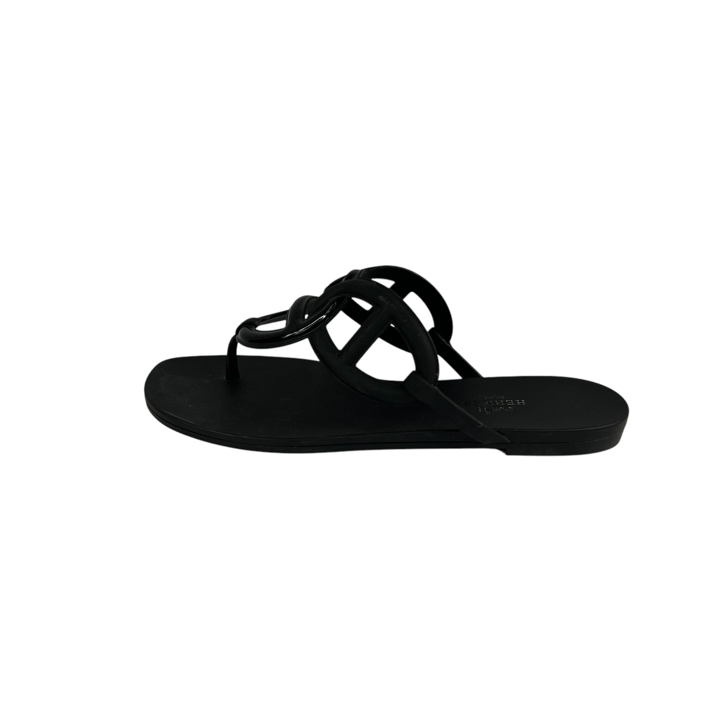 Black Rubber Egerie Sandals