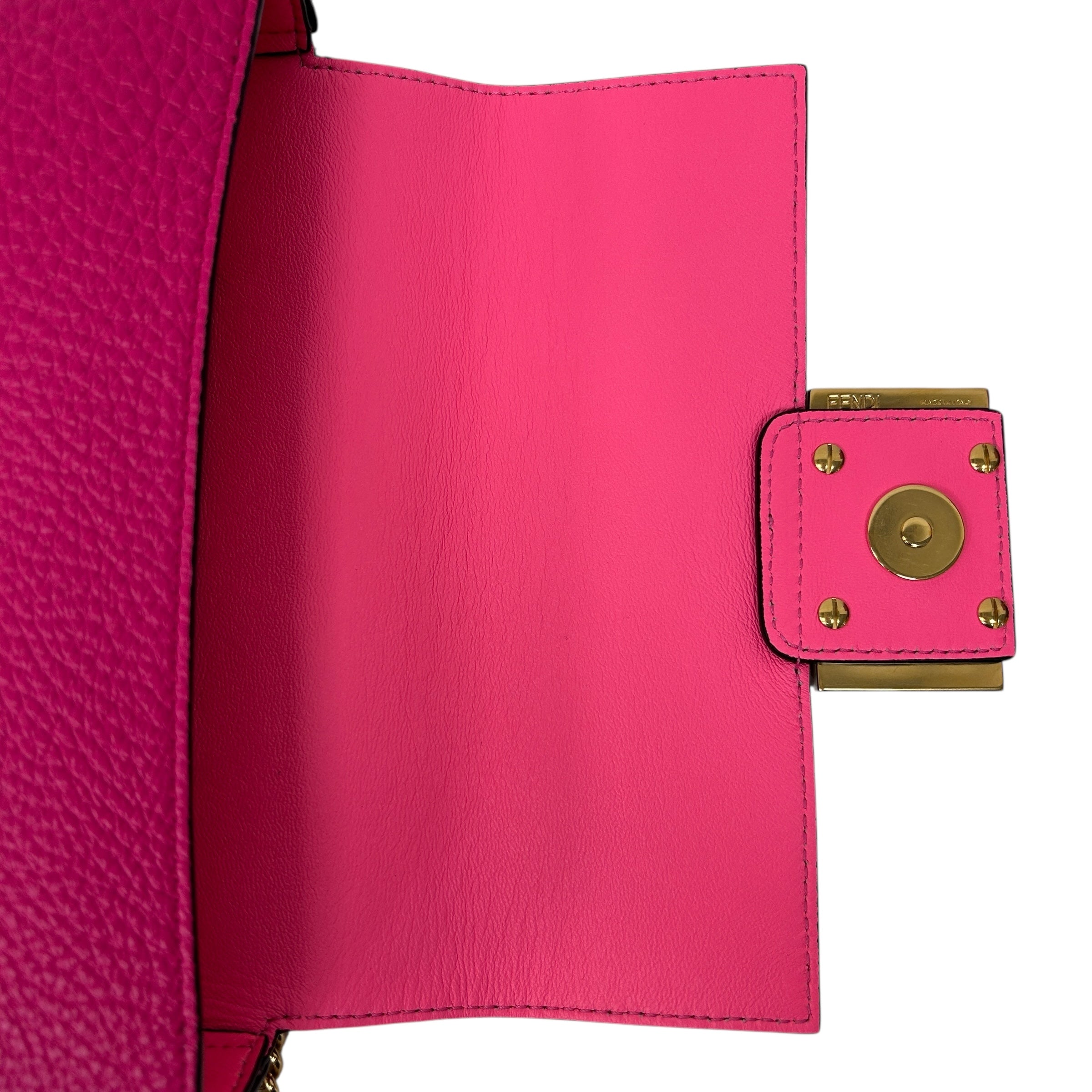 Fuchsia Leather Small Selleria Baguette Bag w/GHW