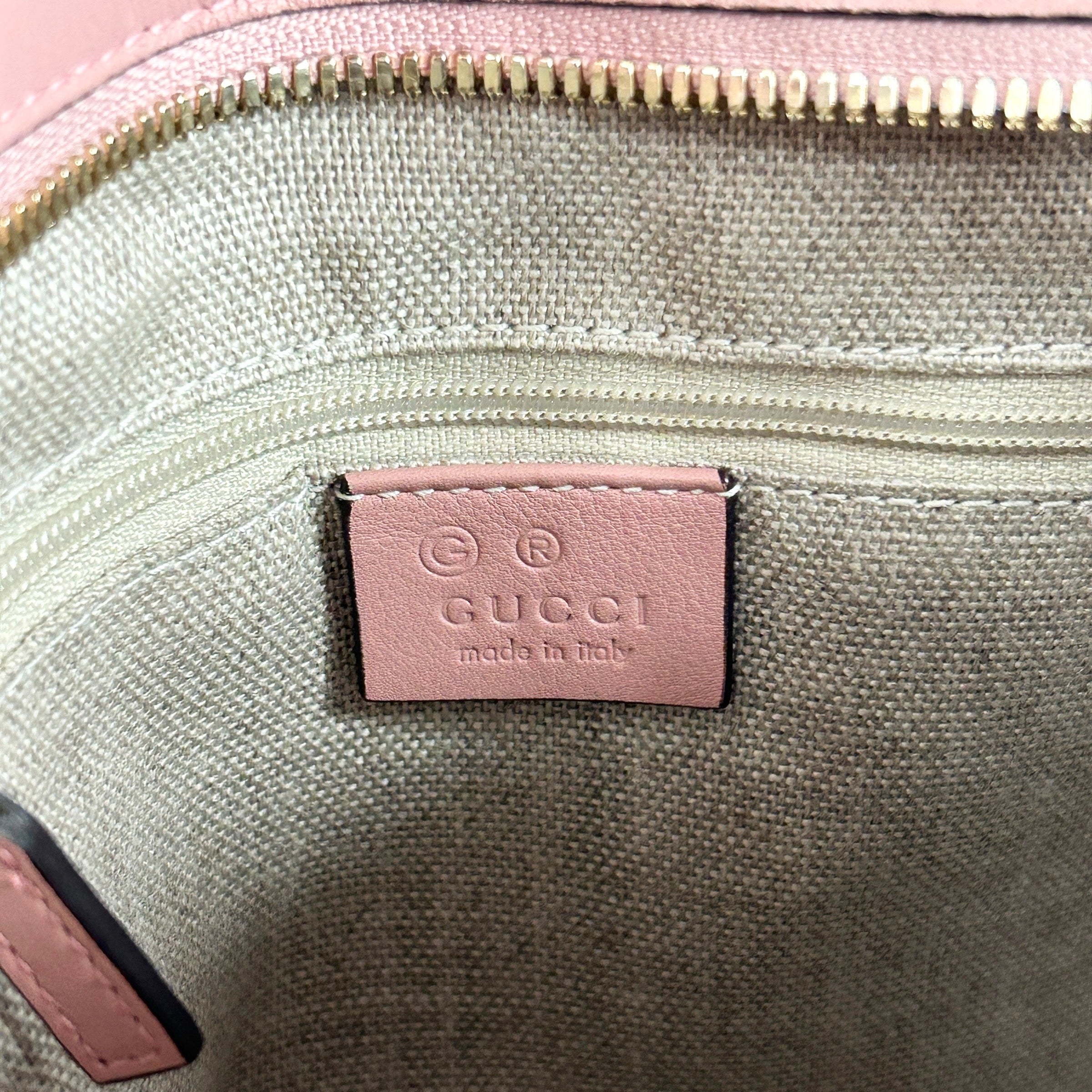 Light Pink Microguccissima Bree Small Tote Bag w/LGHW