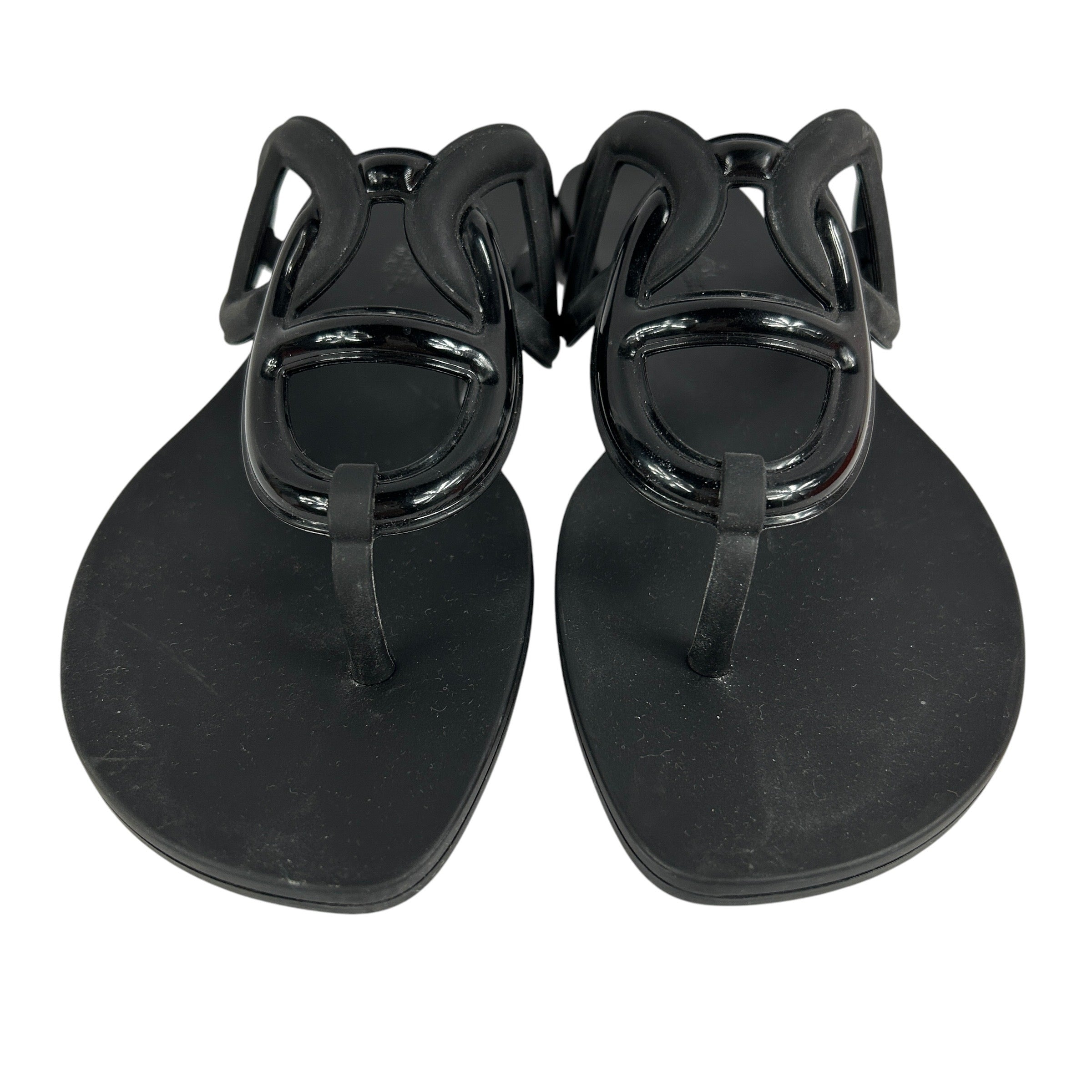 Black Rubber Egerie Sandals