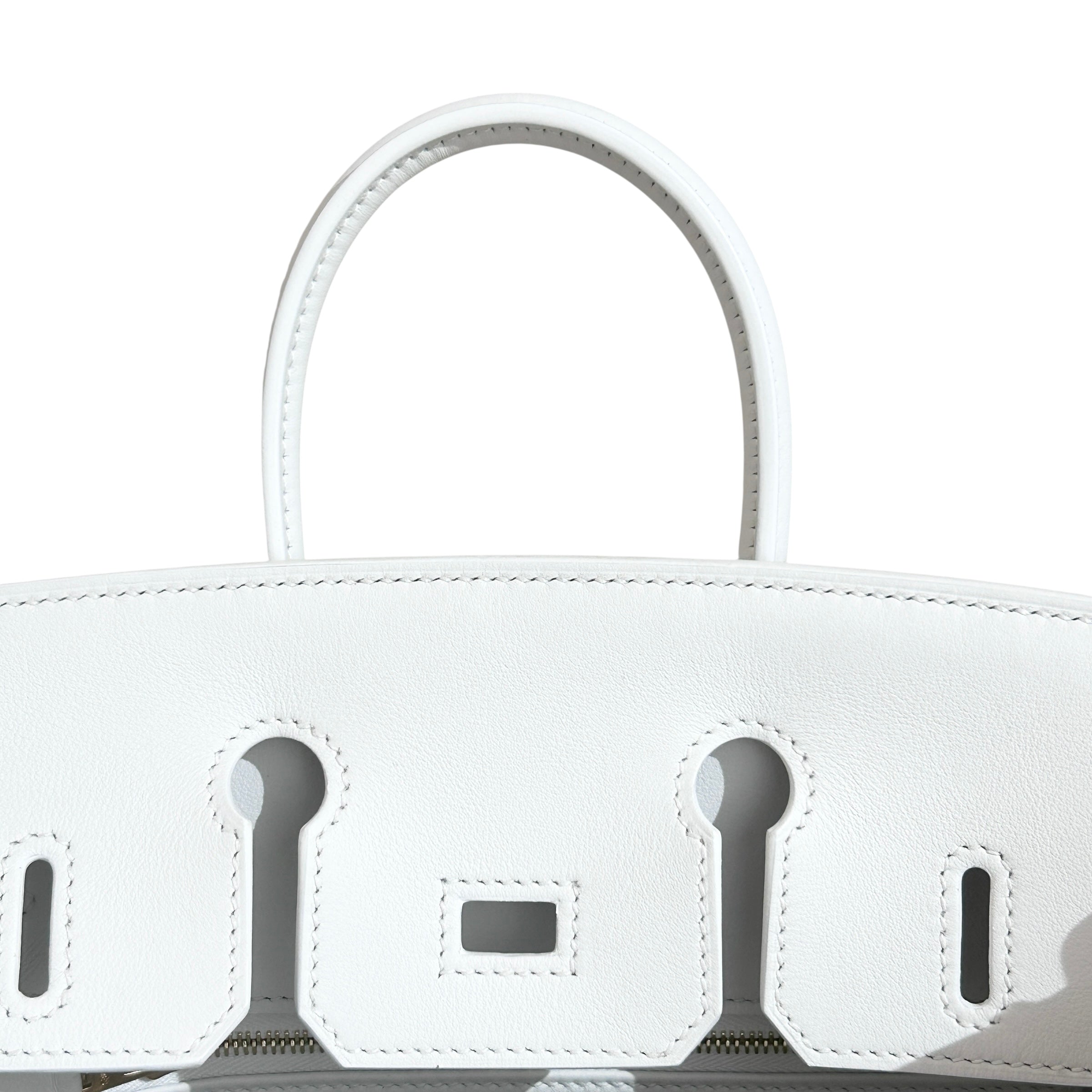 White Swift Leather 25 Birkin Bag w/GHW