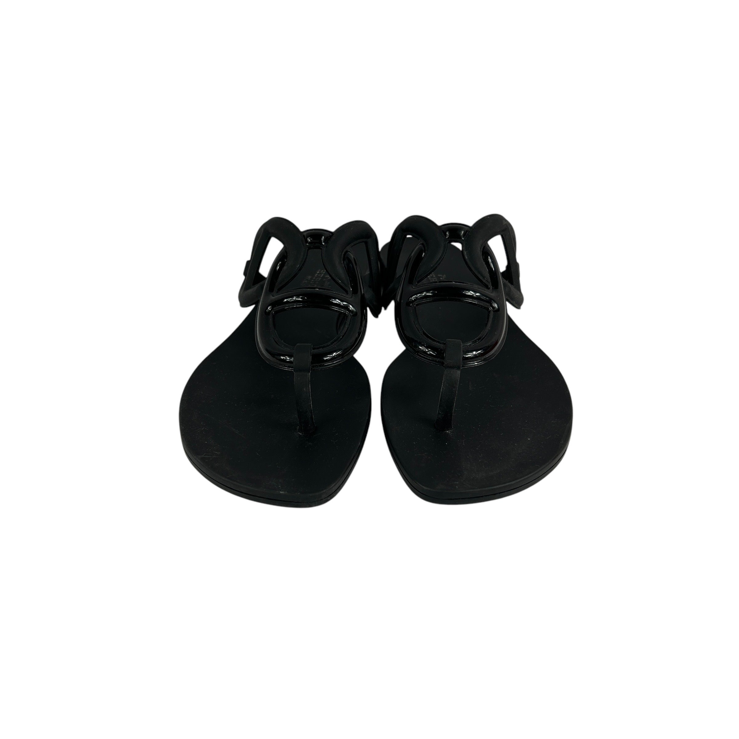 Black Rubber Egerie Sandals