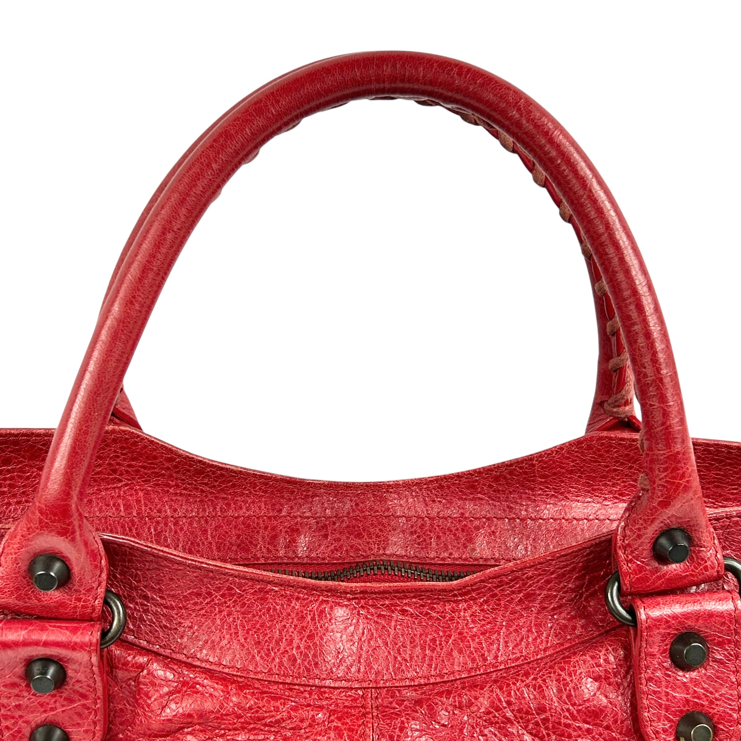 Red Lambskin Leather Motorcycle City Bag w/ABHW