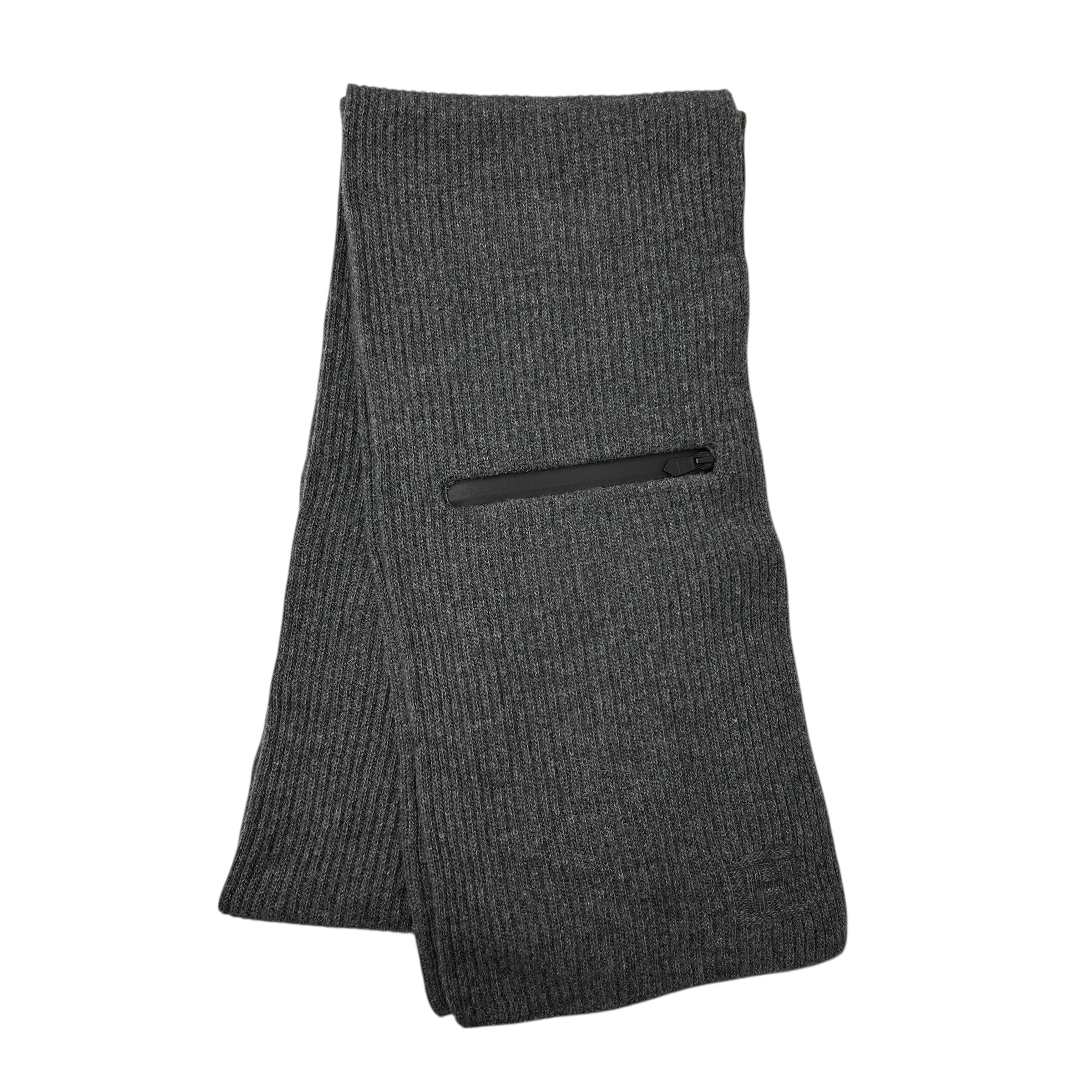 Grey Wool/Cashmere Scarf w/Zipper Detail