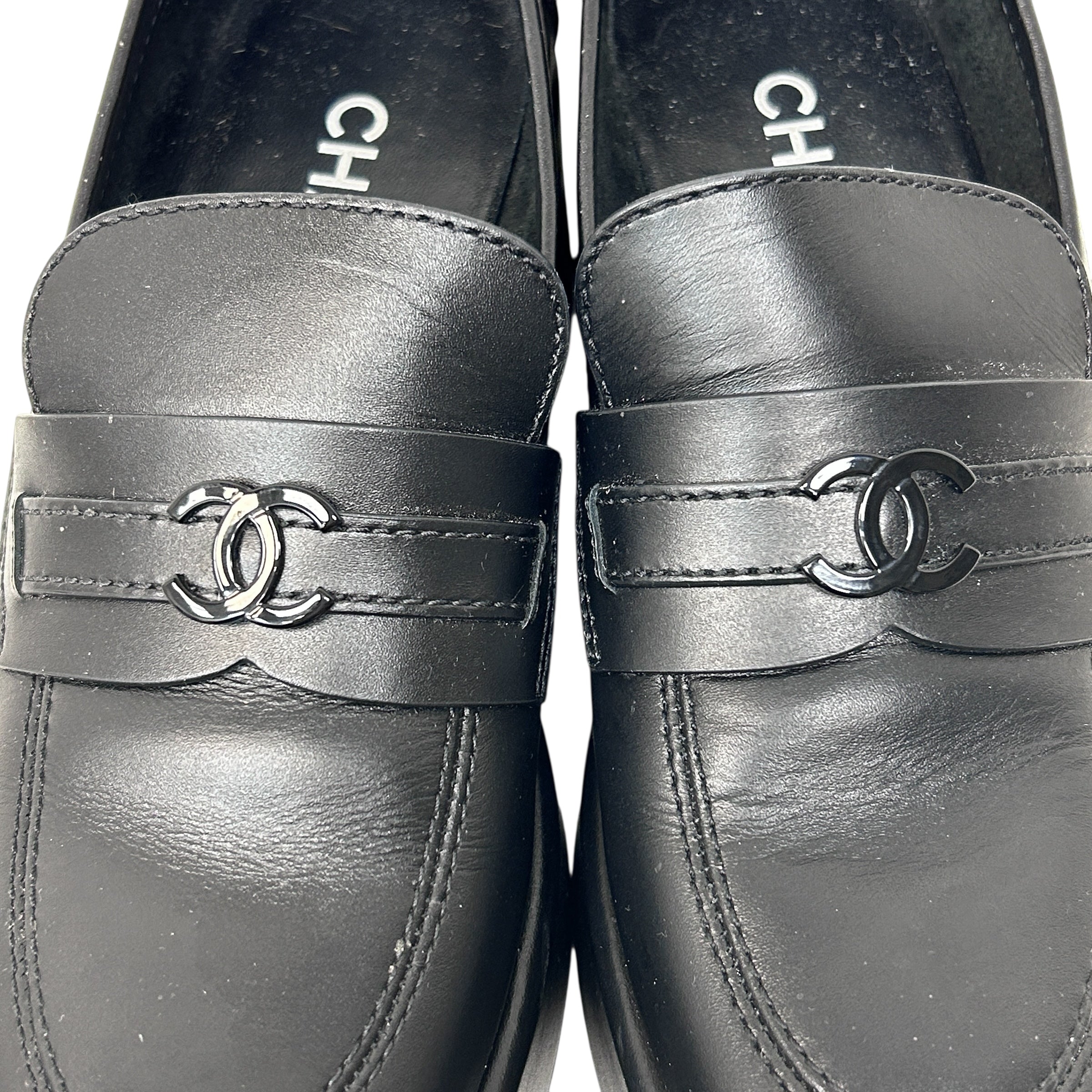 Black Calfskin Leather Oxfords