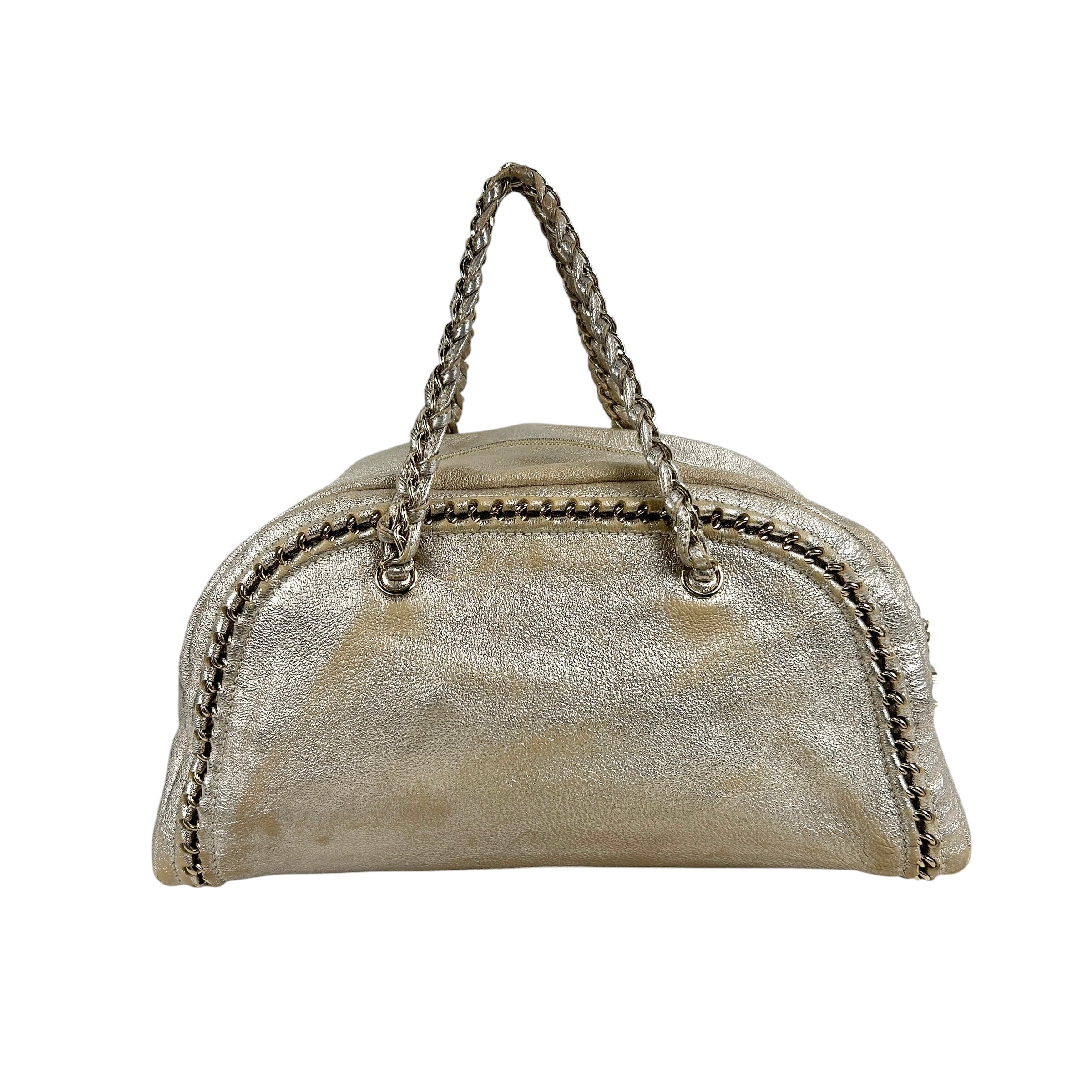 Vintage Metallic Gold Luxe Ligne Bowler Bag w/GHW