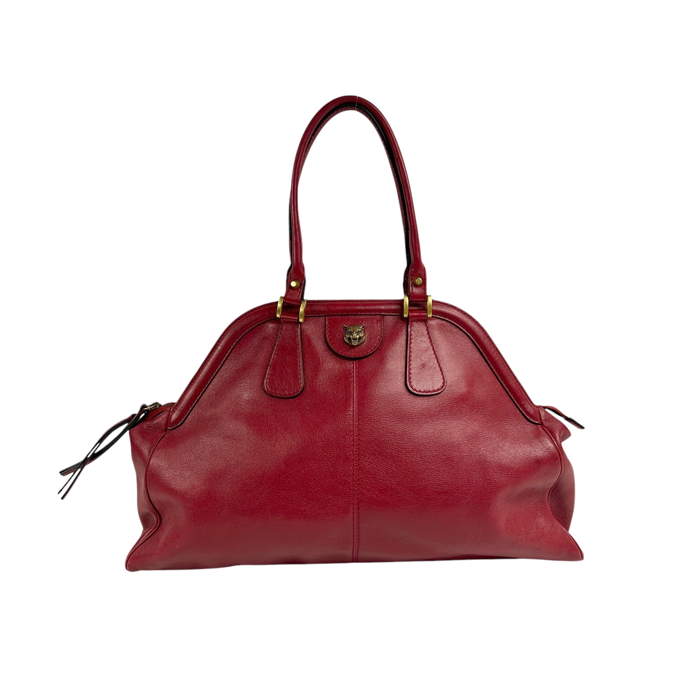 Red Calfskin Leather Re(Belle) Medium Shoulder Bag