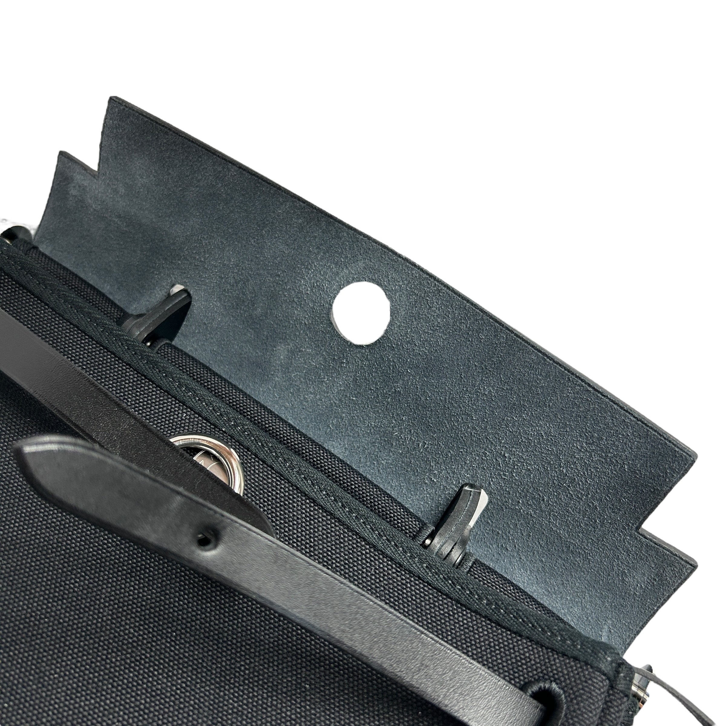 Black Canvas Leather Herbag Zip 31 w/PHW