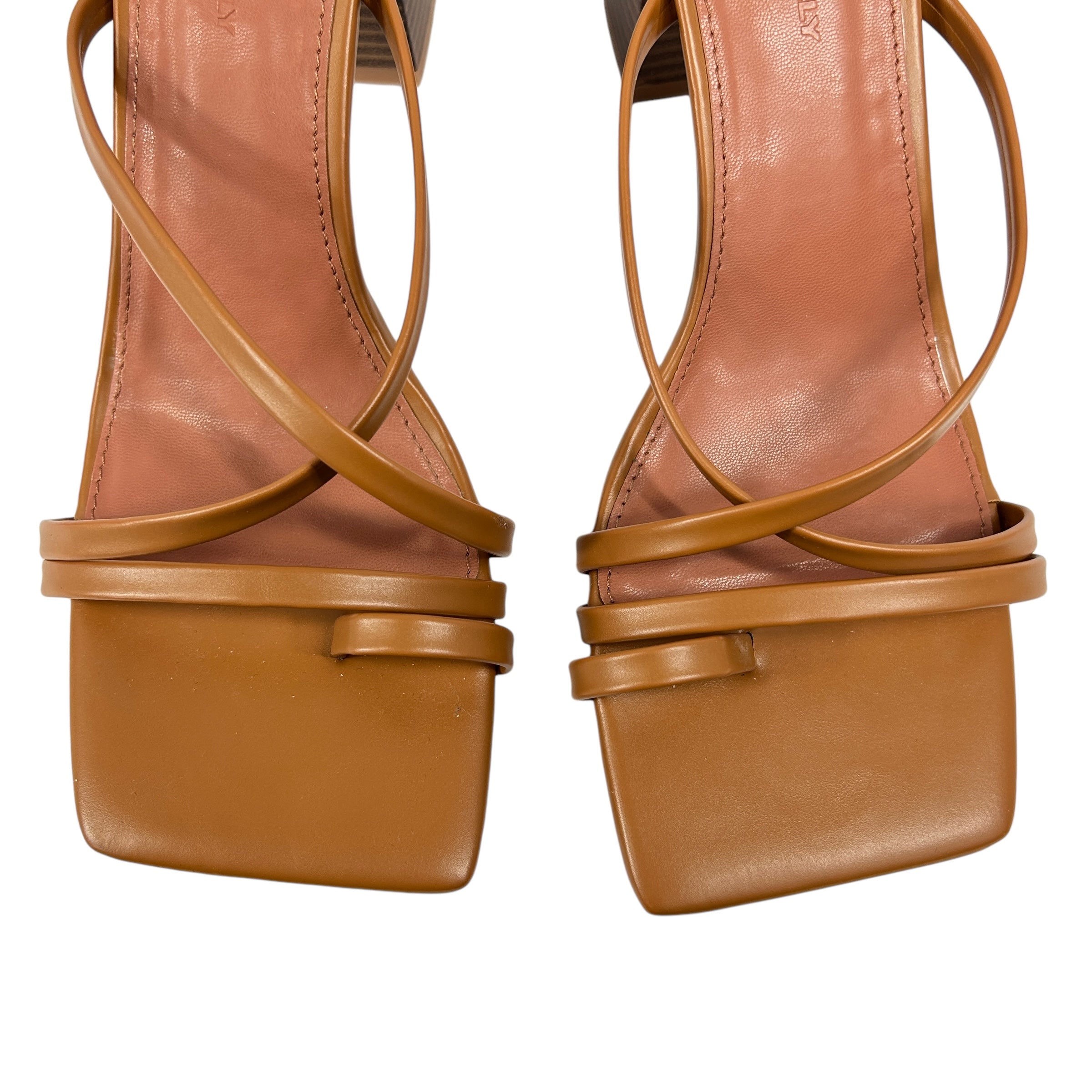 Princess Polly Camel Square Toe Strappy Block Heel Sandals