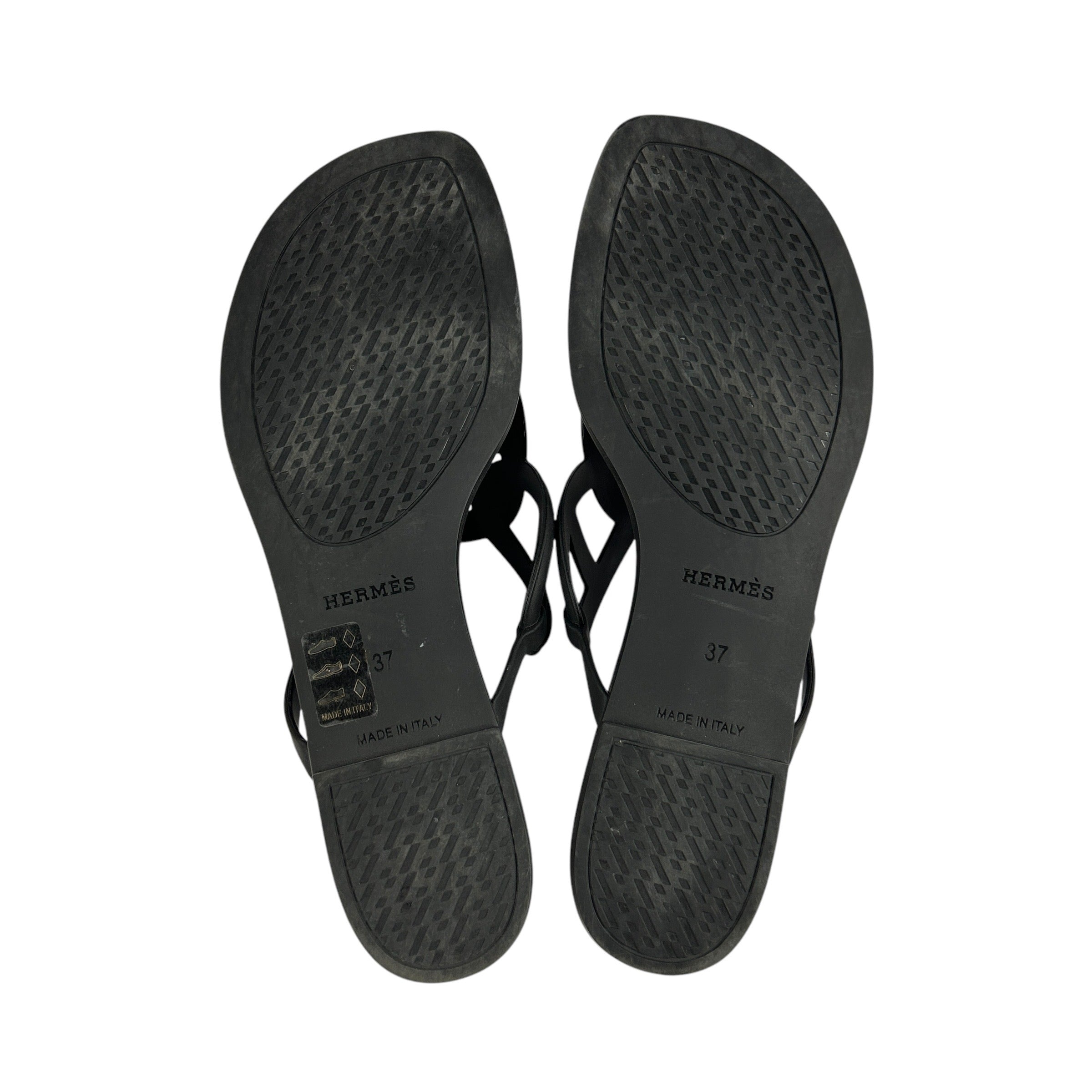 Black Rubber Egerie Sandals