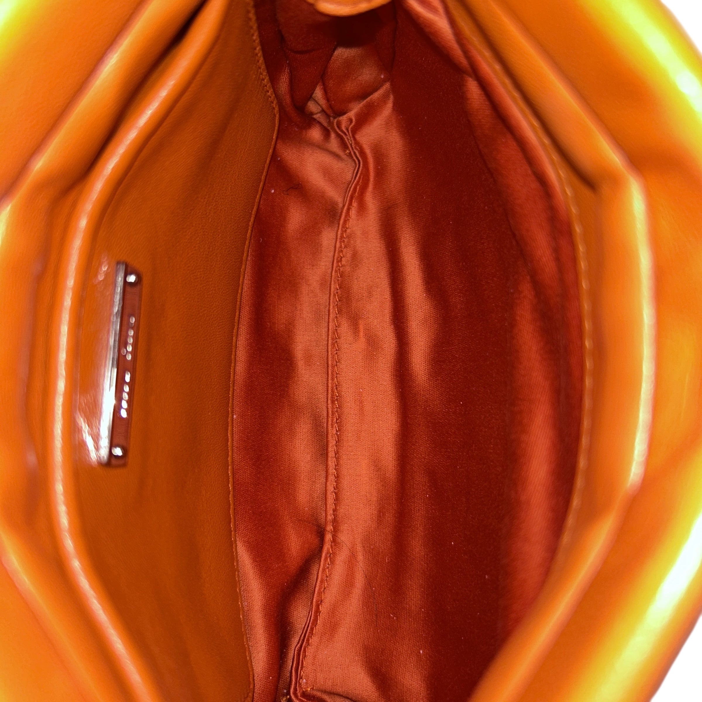 Orange Matelasse Nappa Leather Mini Frame Bag w/SHW