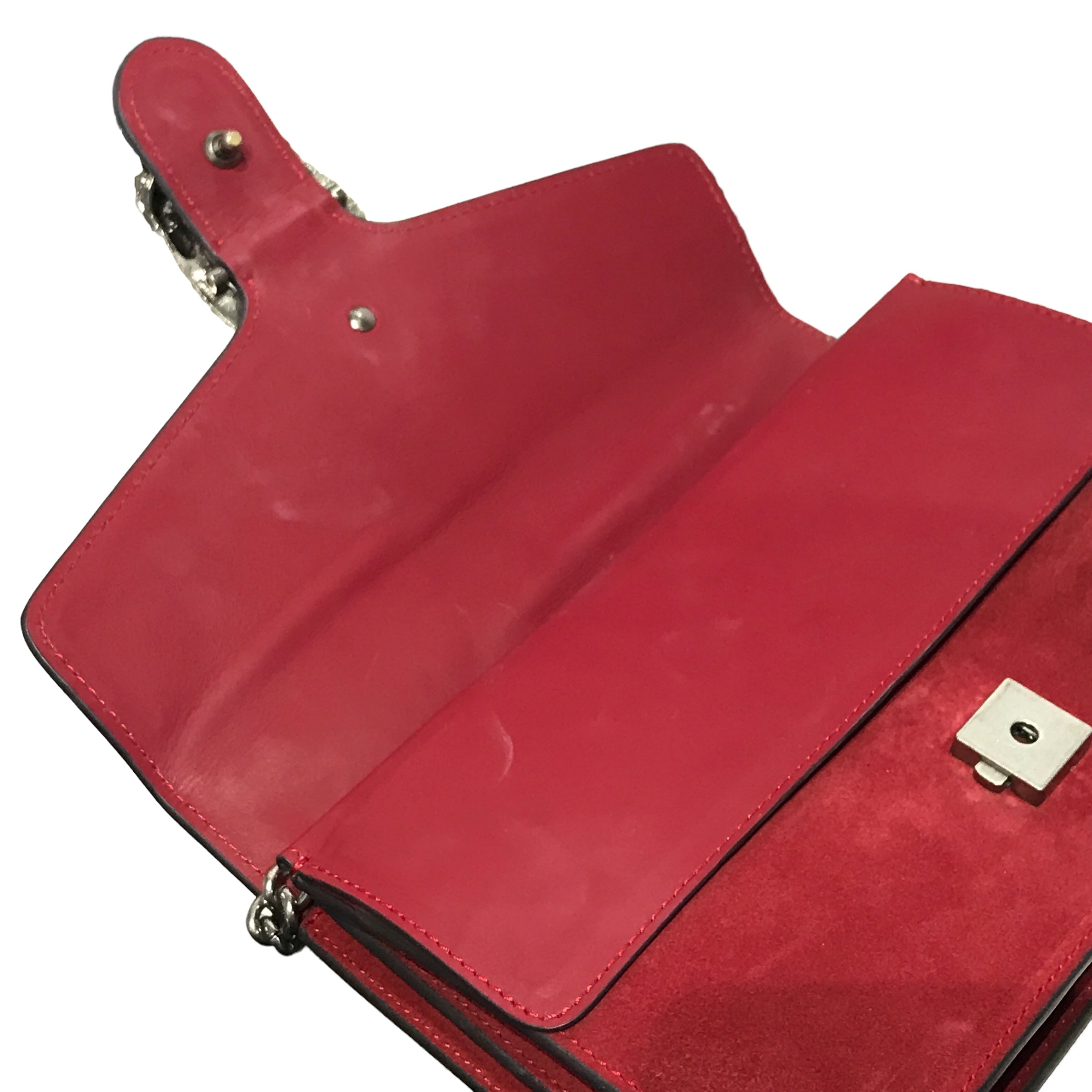 Red Suede Dionysus Flap Bag w/SHW