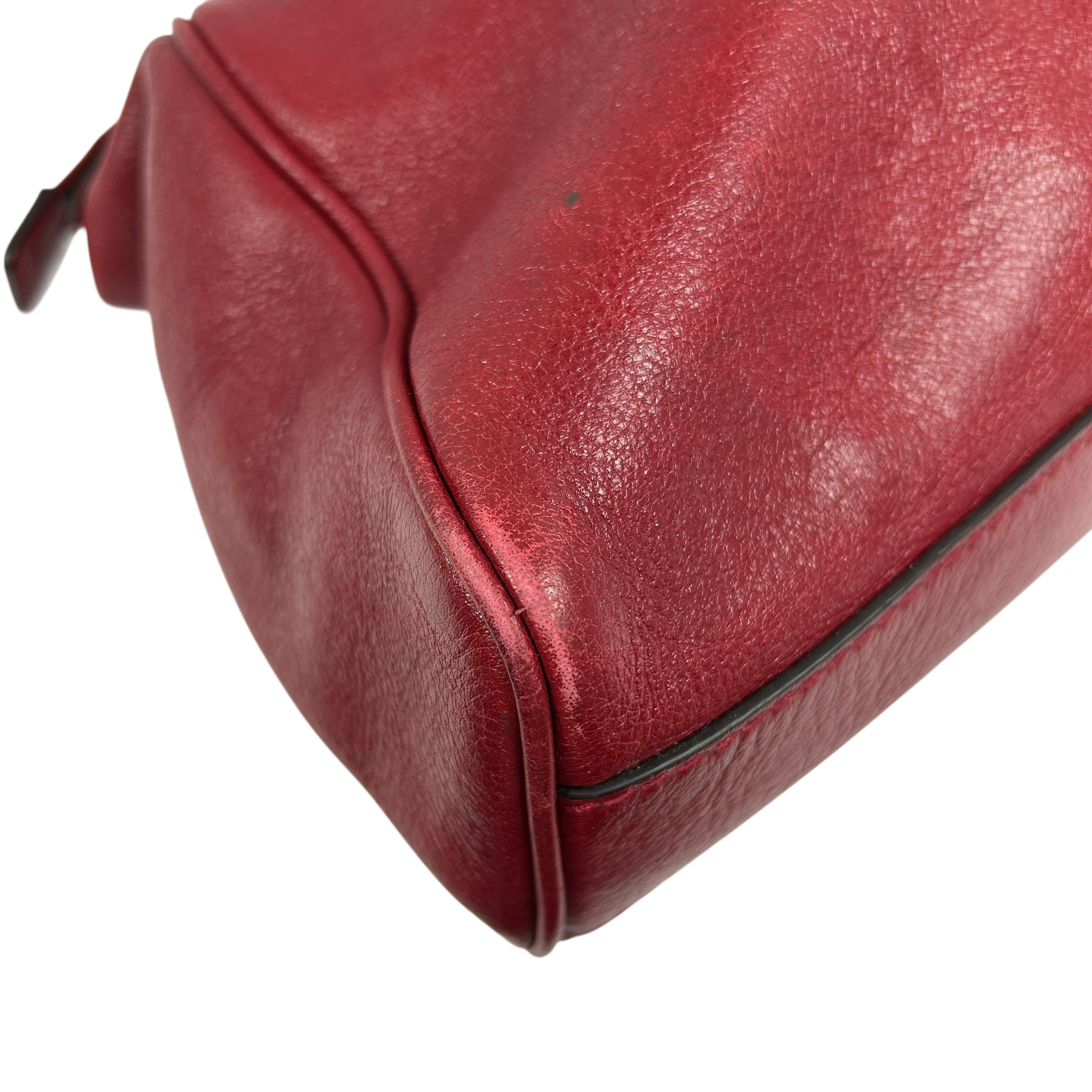 Red Calfskin Leather Re(Belle) Medium Shoulder Bag