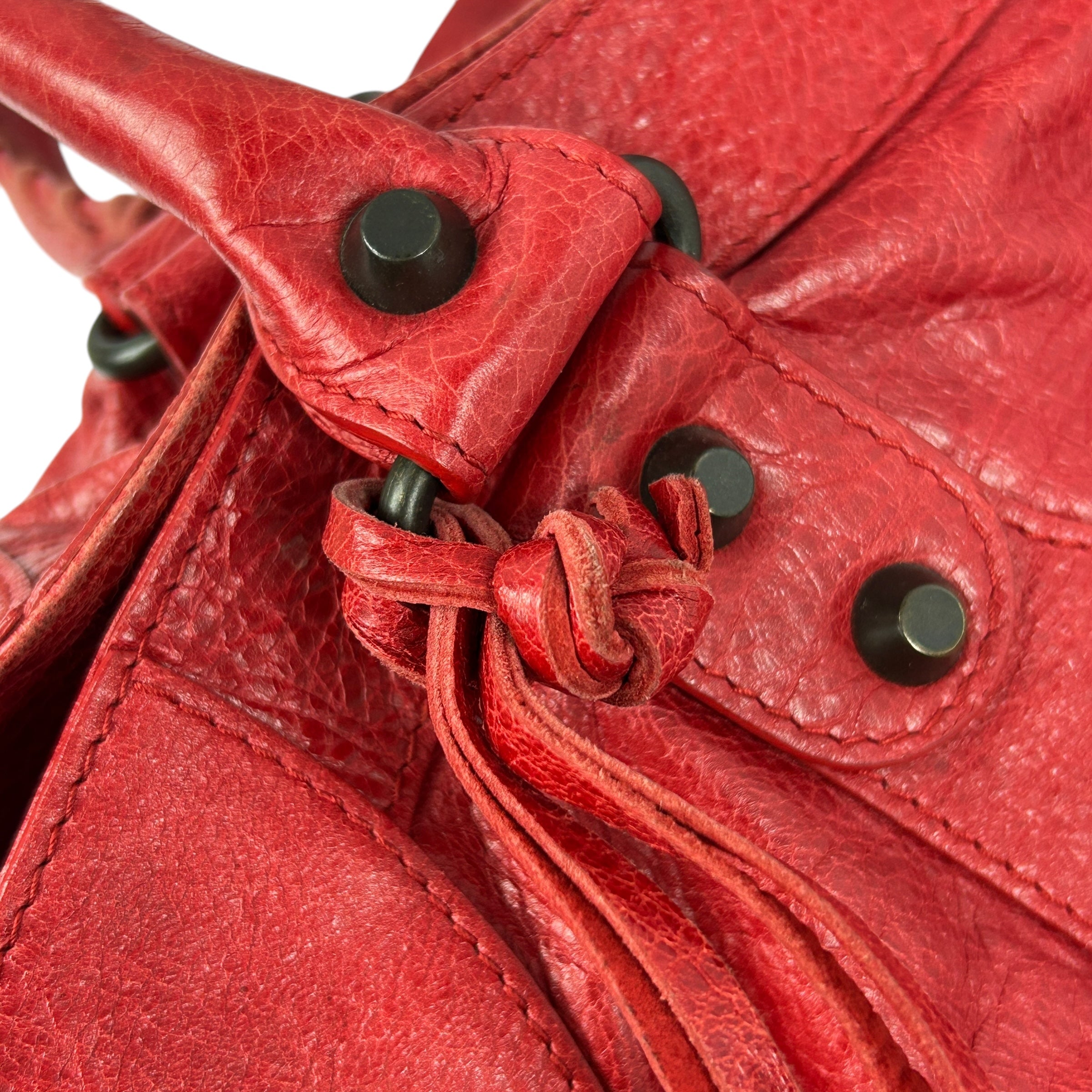 Red Lambskin Leather Motorcycle City Bag w/ABHW