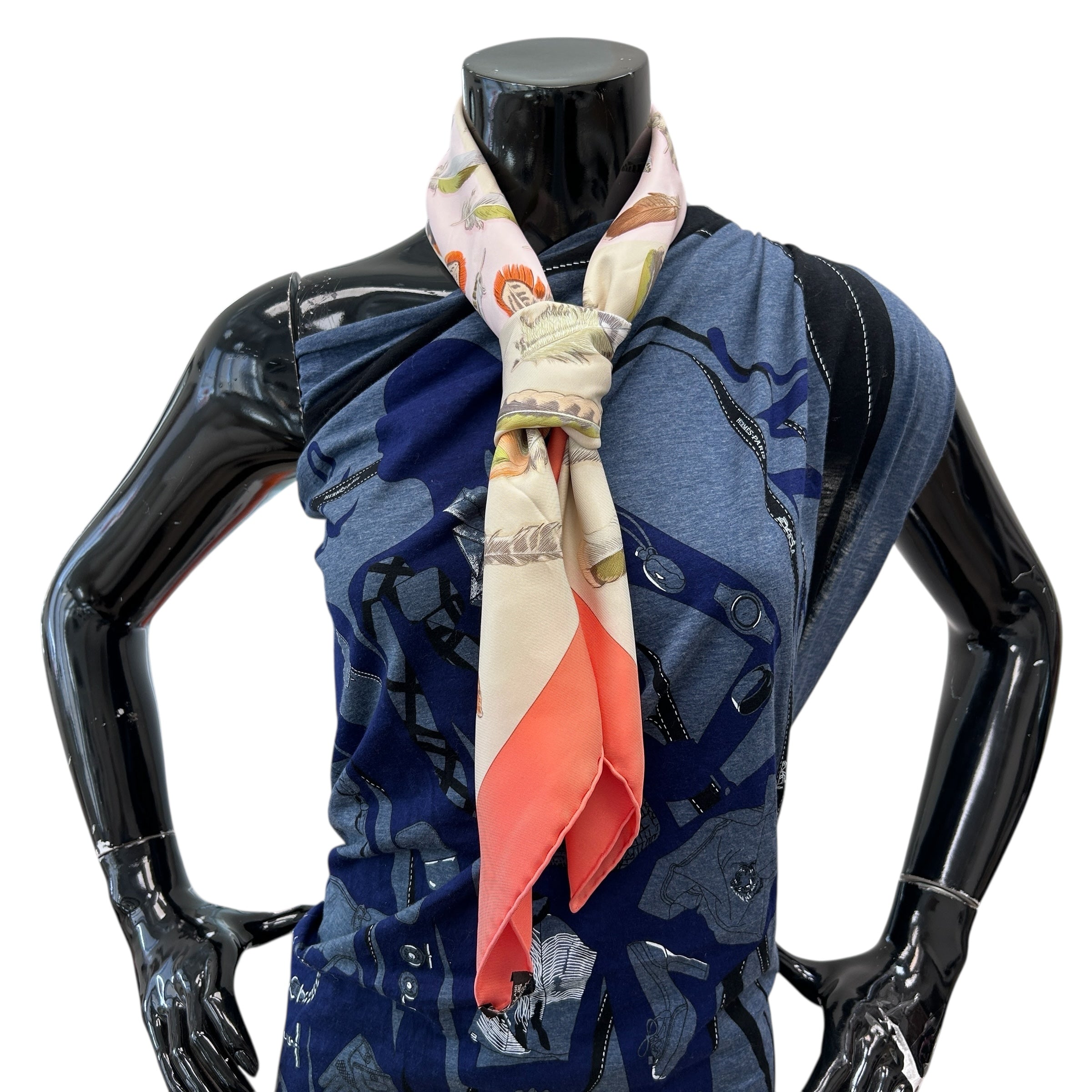 Pink “Plumes II” 100% Silk Scarf