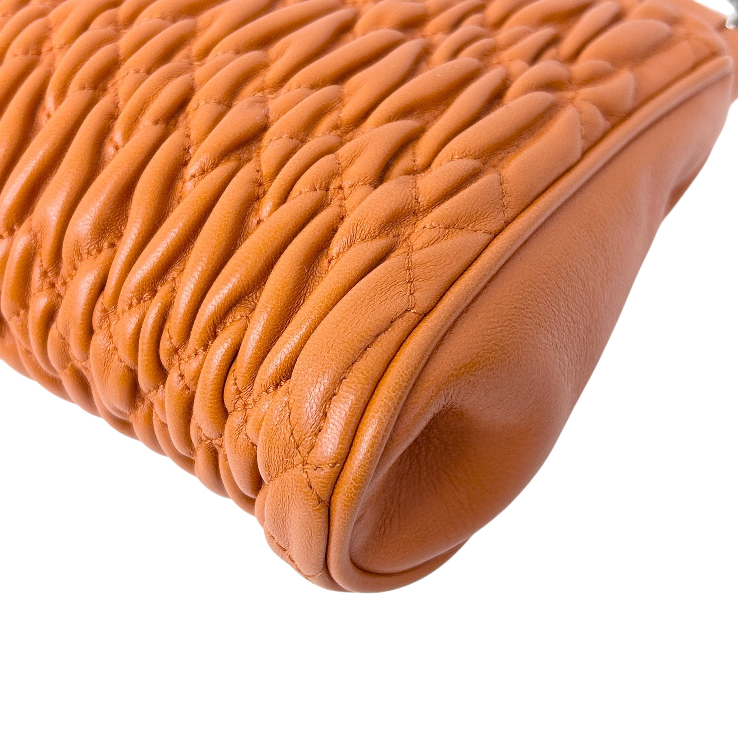 Orange Matelasse Nappa Leather Mini Frame Bag w/SHW