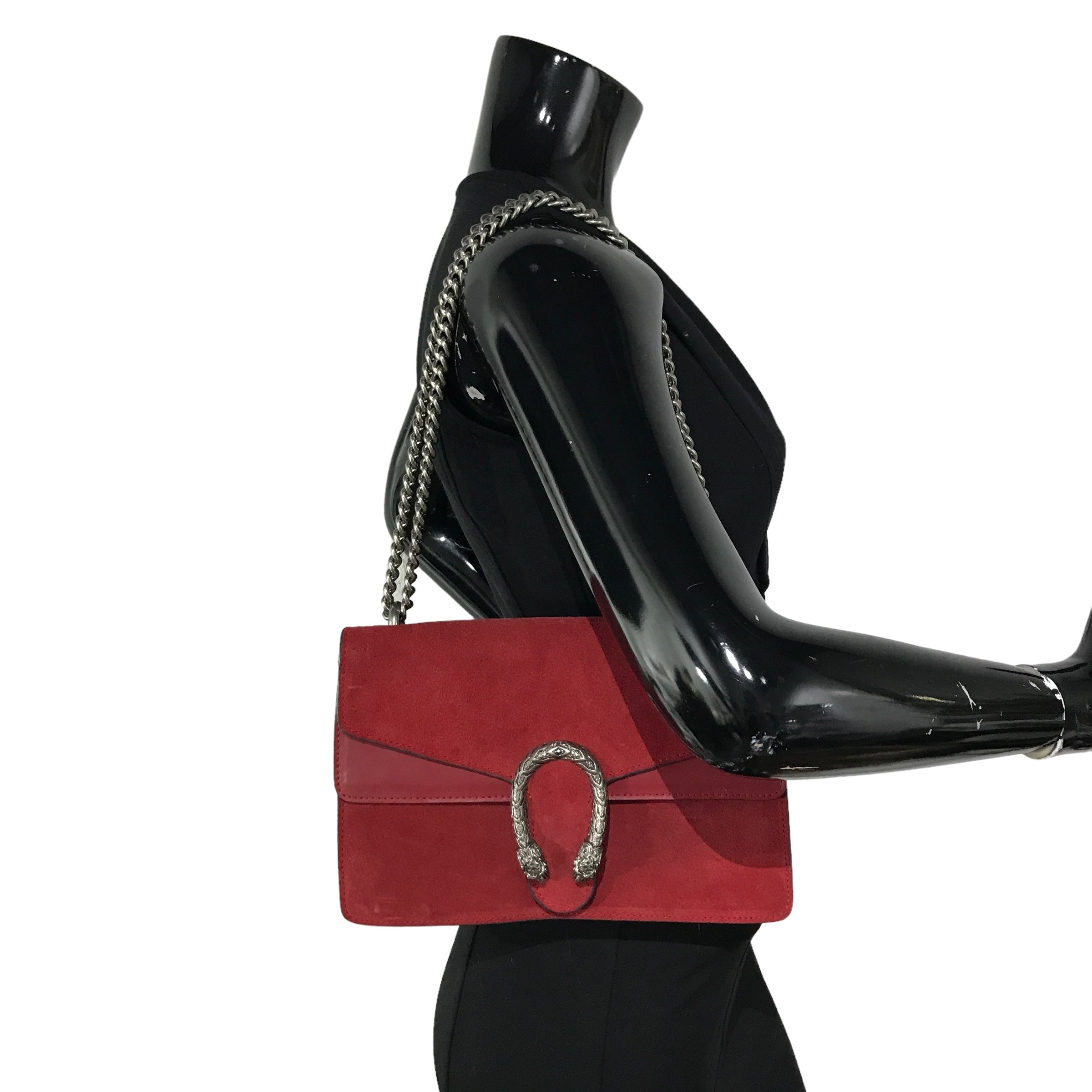 Red Suede Dionysus Flap Bag w/SHW