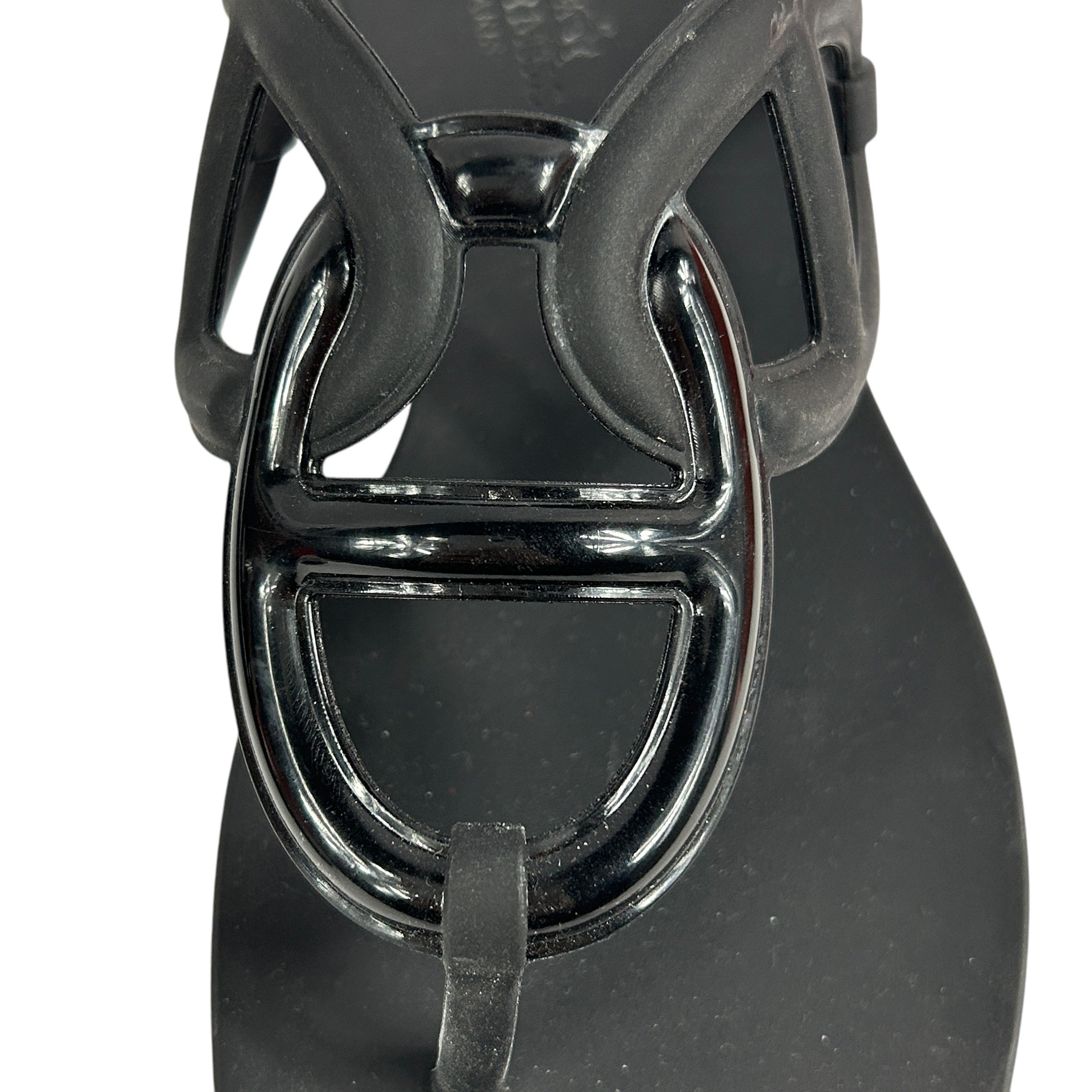 Black Rubber Egerie Sandals