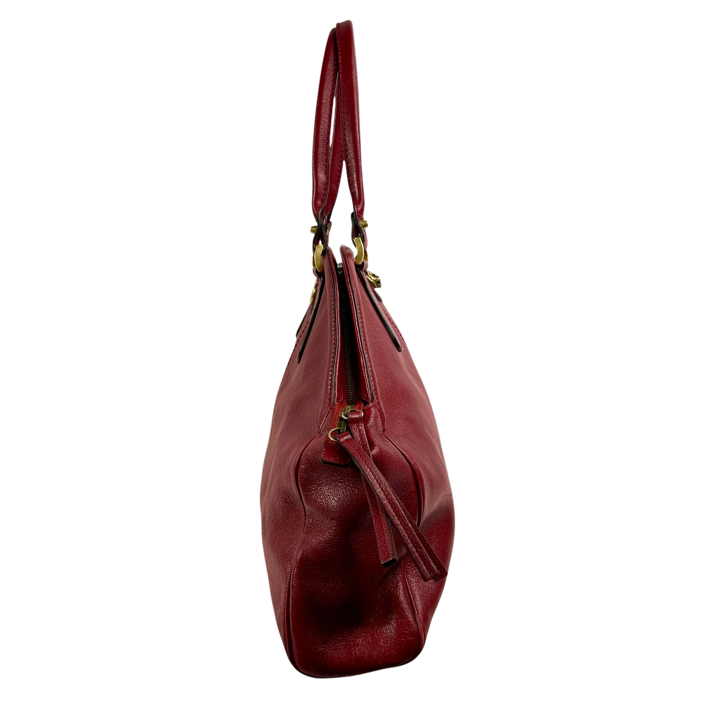 Red Calfskin Leather Re(Belle) Medium Shoulder Bag