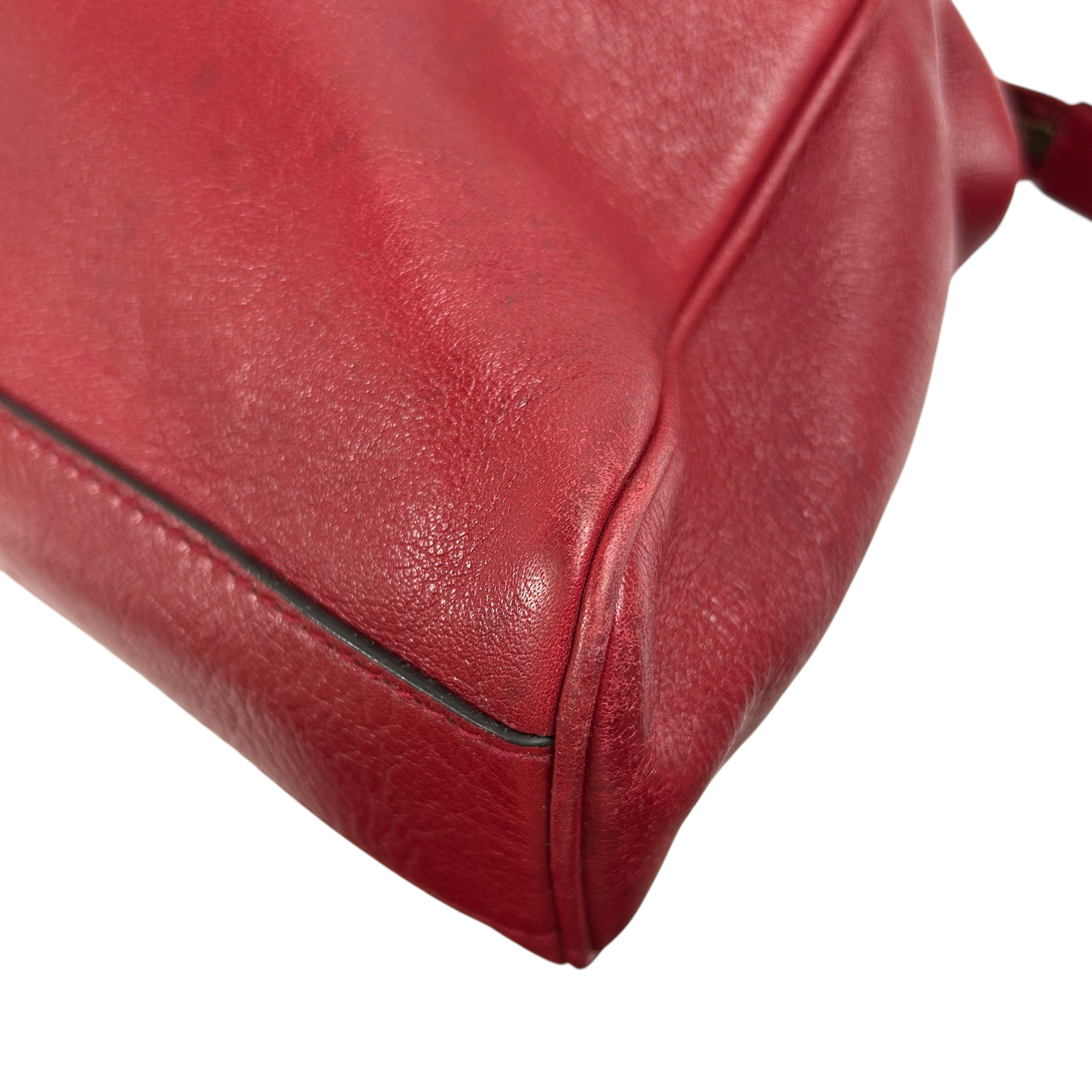 Red Calfskin Leather Re(Belle) Medium Shoulder Bag