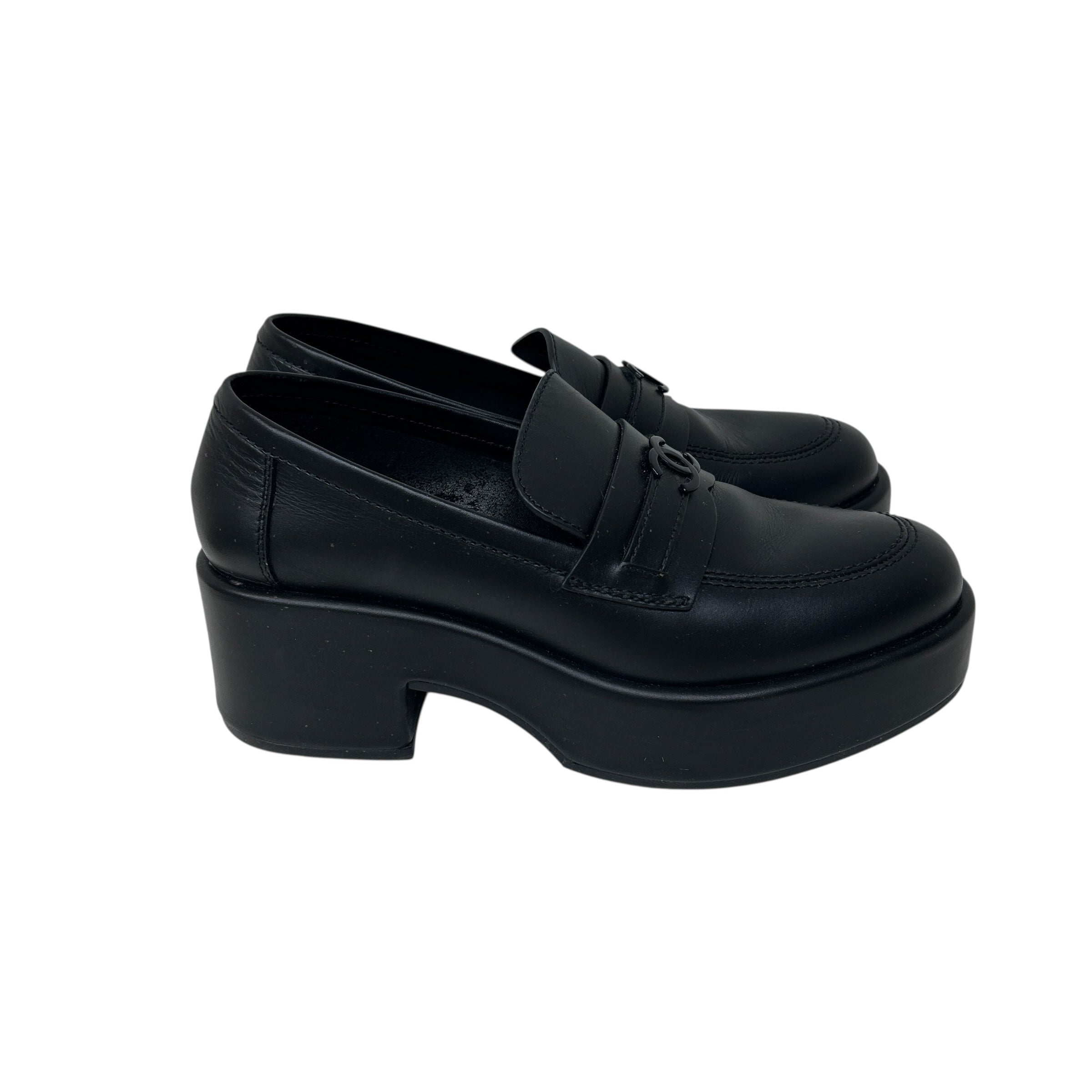 Black Calfskin Leather Oxfords