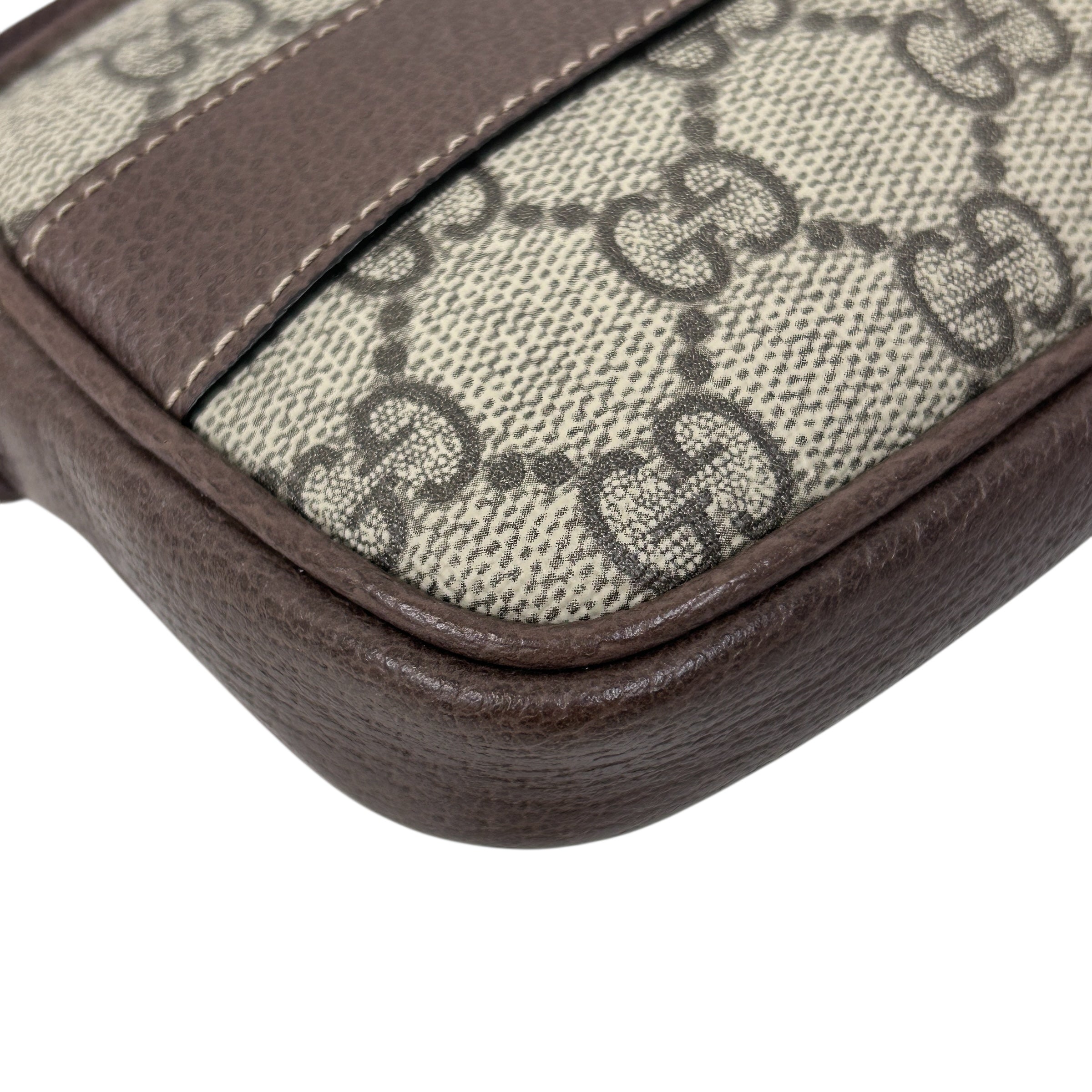 Beige/Ebony Supreme GG Coated Canvas Vintage Web Ophidia Mini Crossbody Bag w/GHW