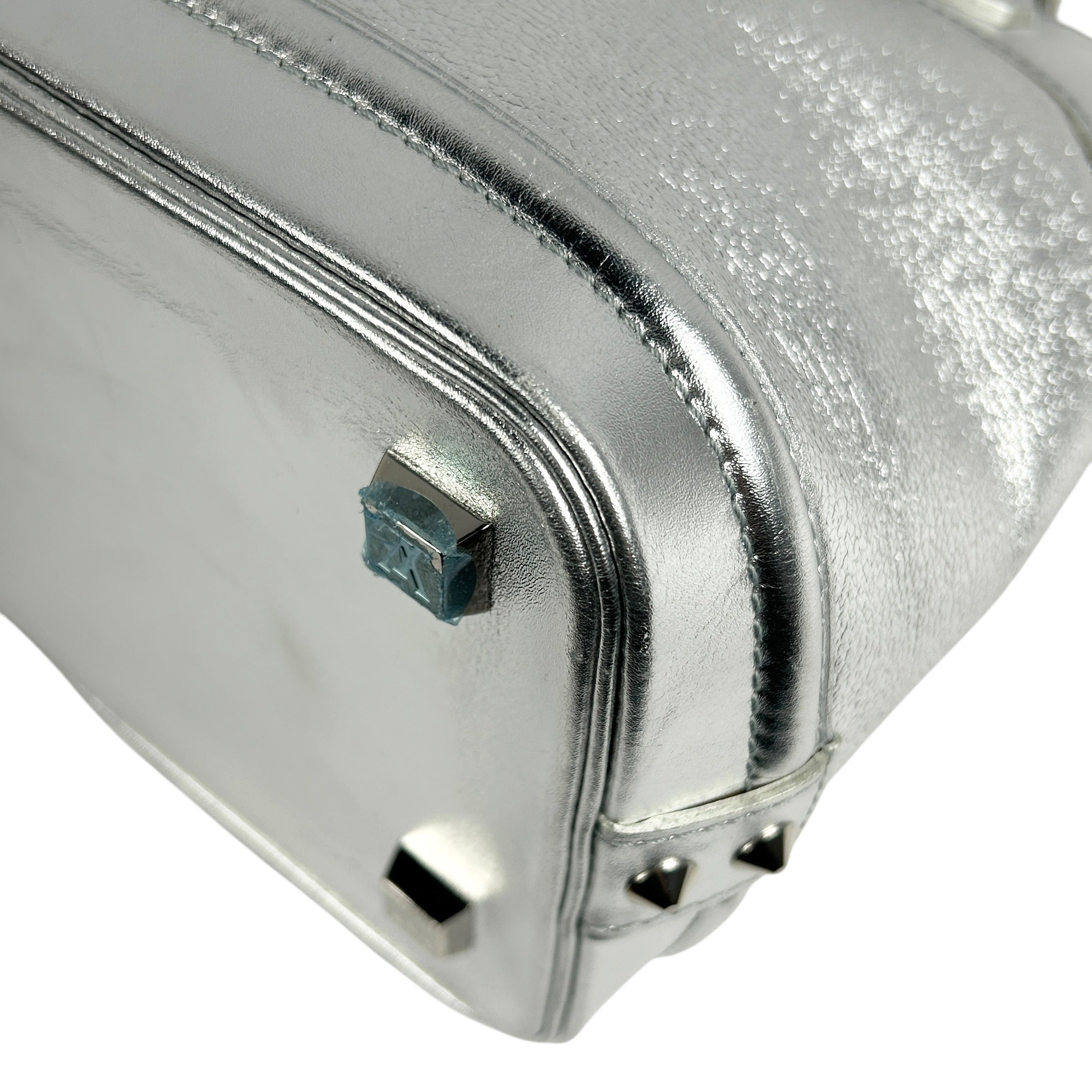 Metallic Silver Suhali Leather Lockit PM w/SHW