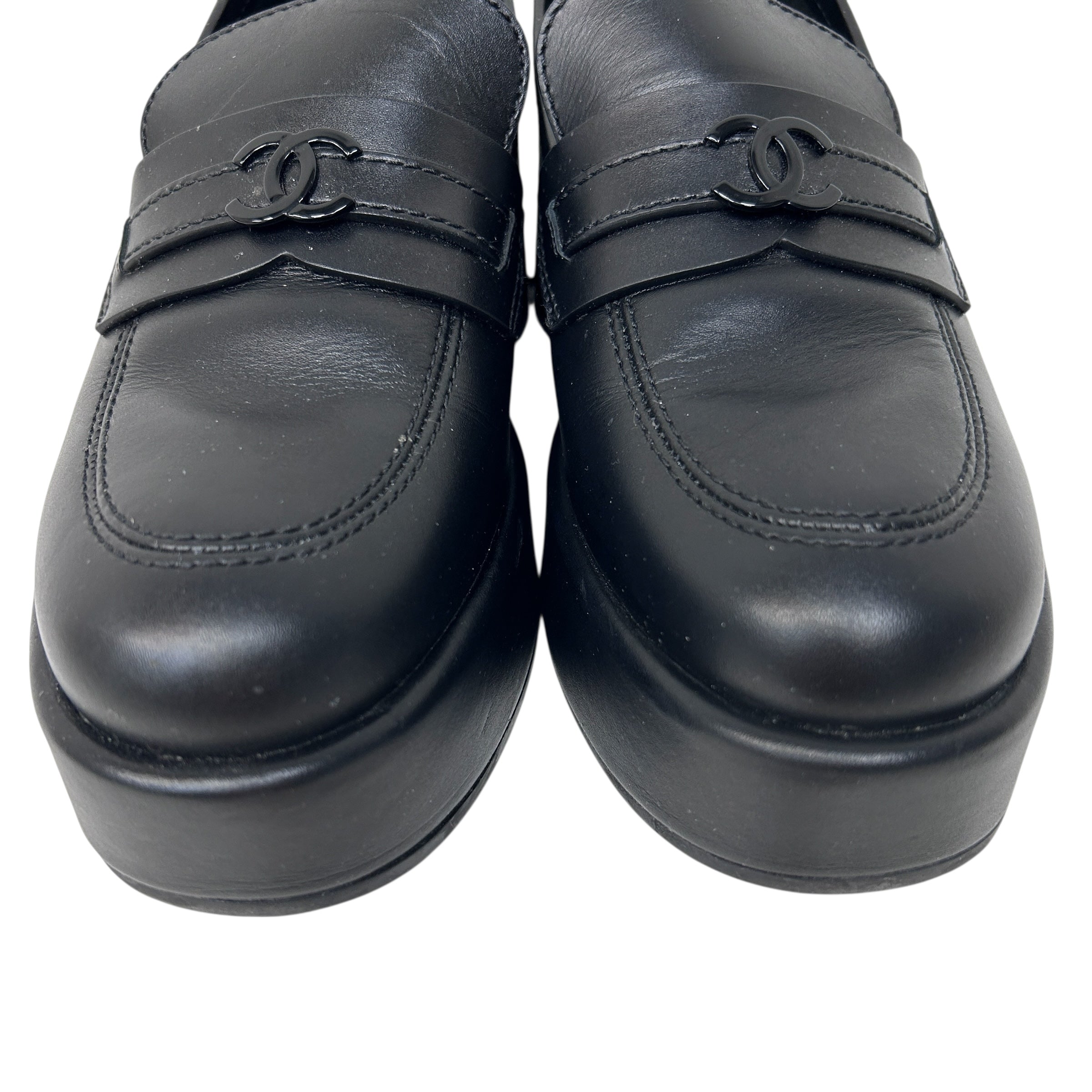 Black Calfskin Leather Oxfords