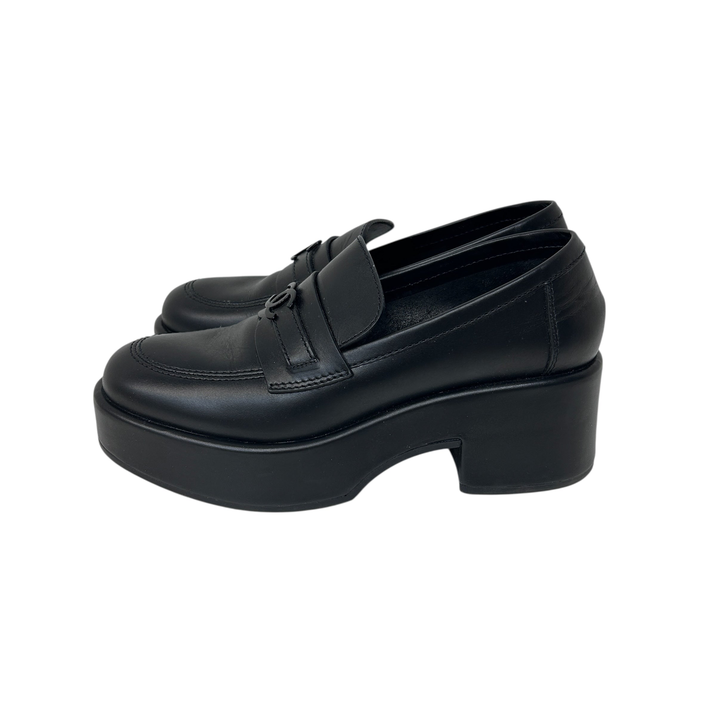 Black Calfskin Leather Oxfords