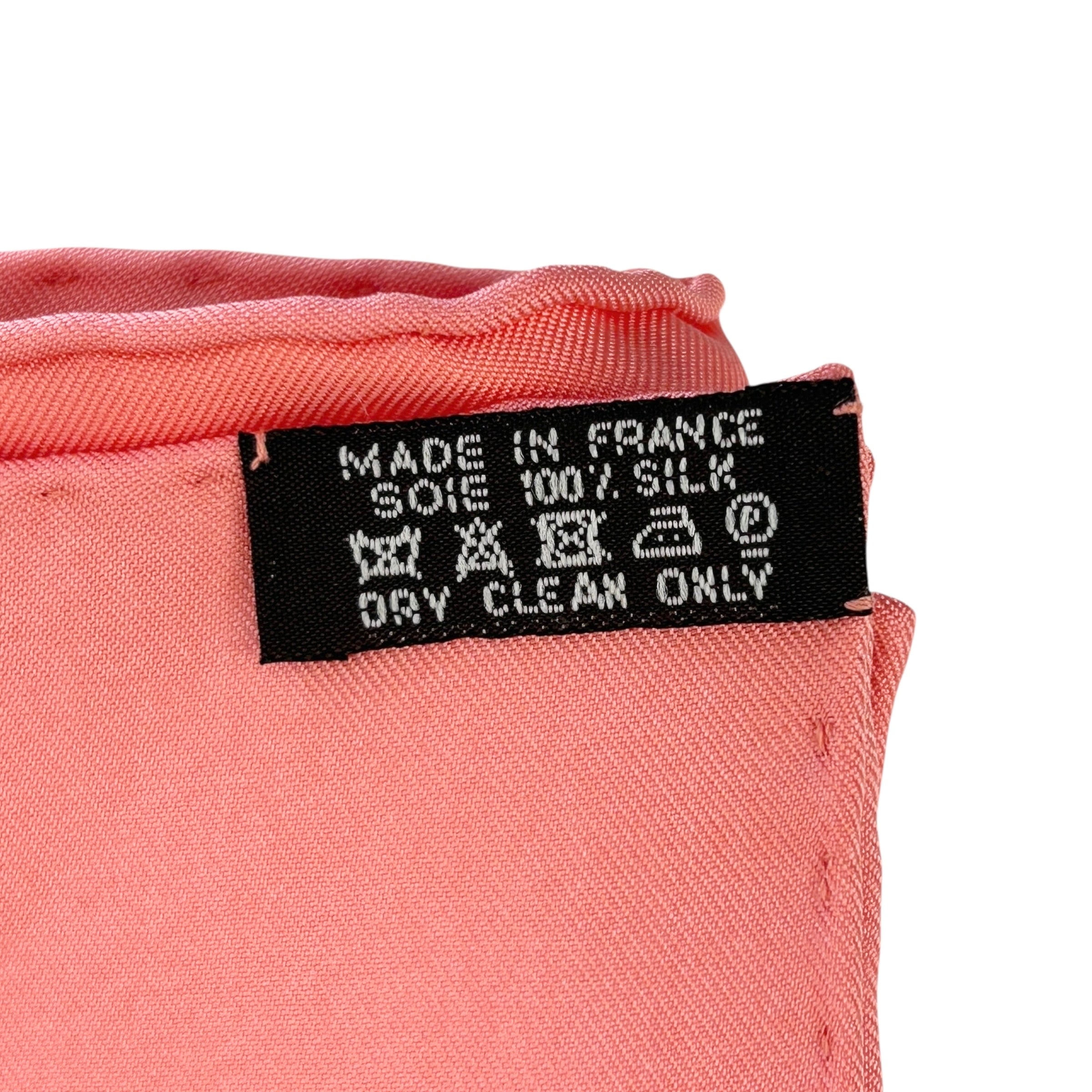 Pink “Plumes II” 100% Silk Scarf