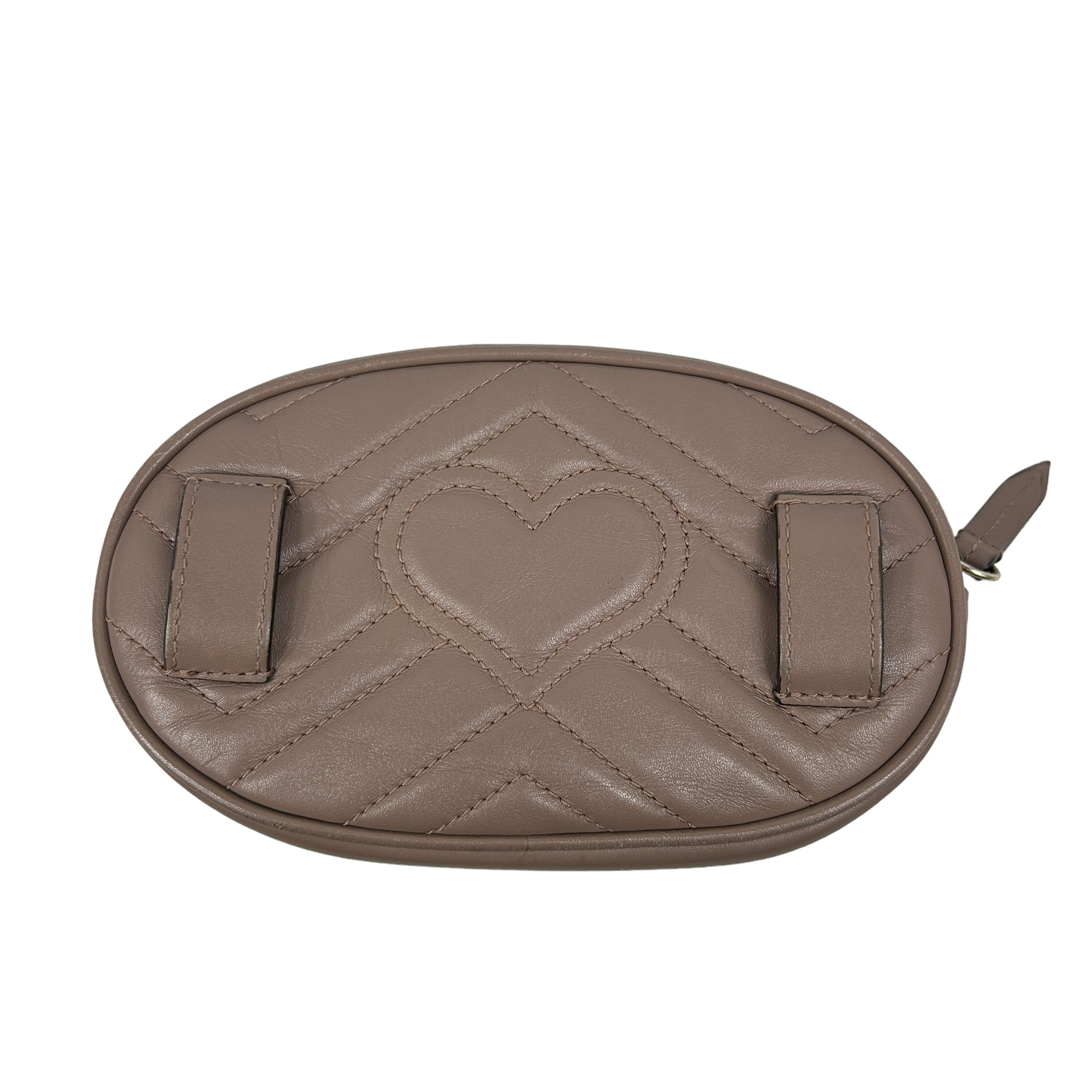 Nude Chevron Leather Belted Bag w/GHW