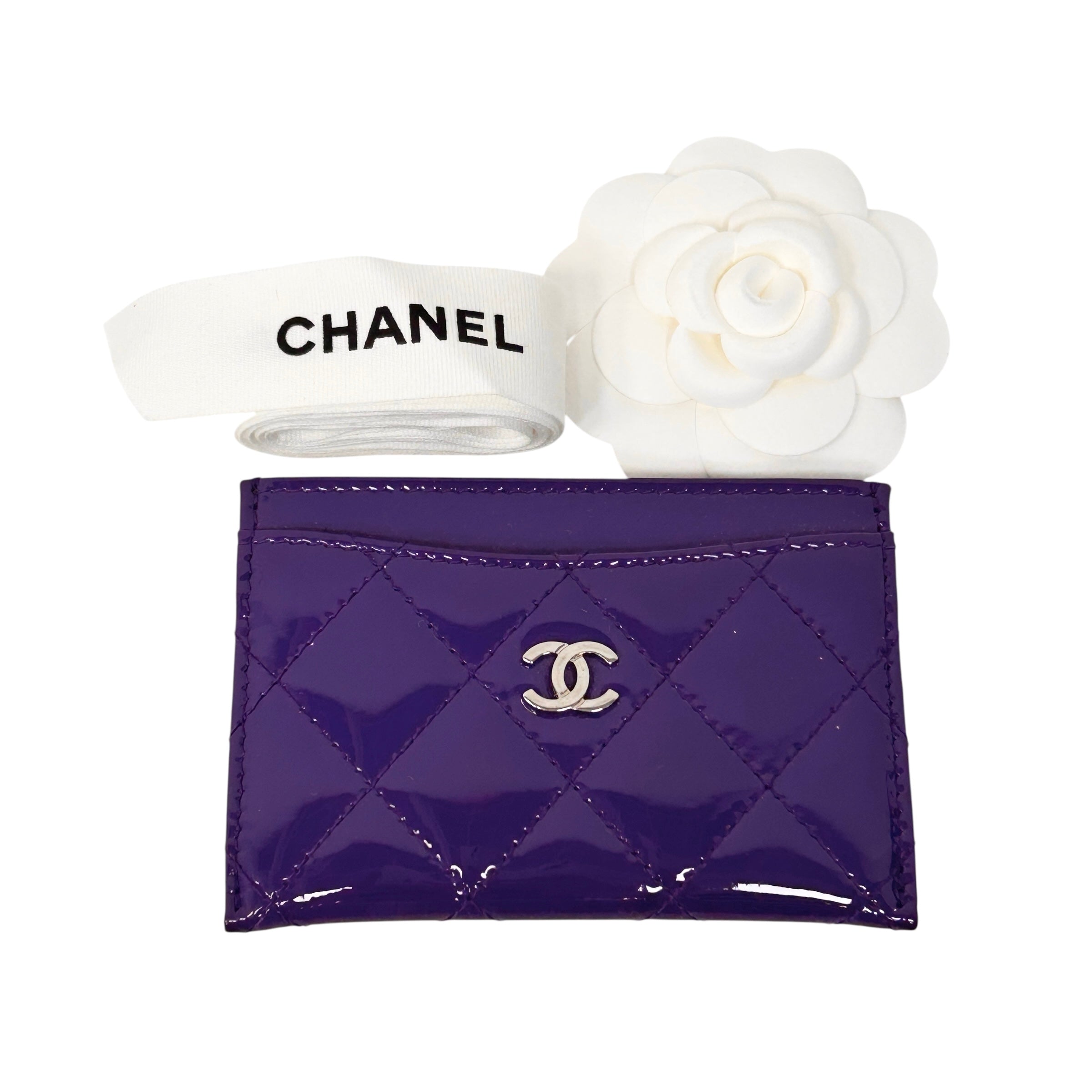 Purple Patent Leather Classic Card Holder w/SHW