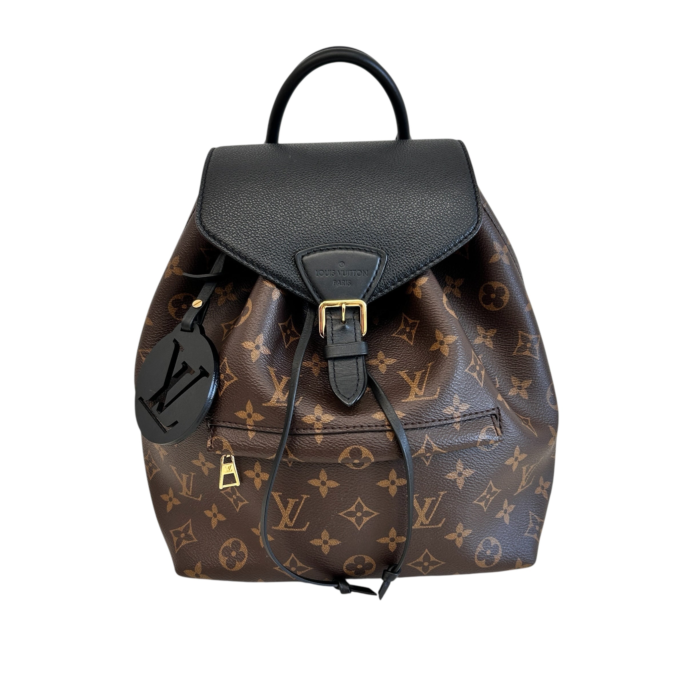Black Monogram Canvas Montsouris PM NM Backpack Bag w/GHW