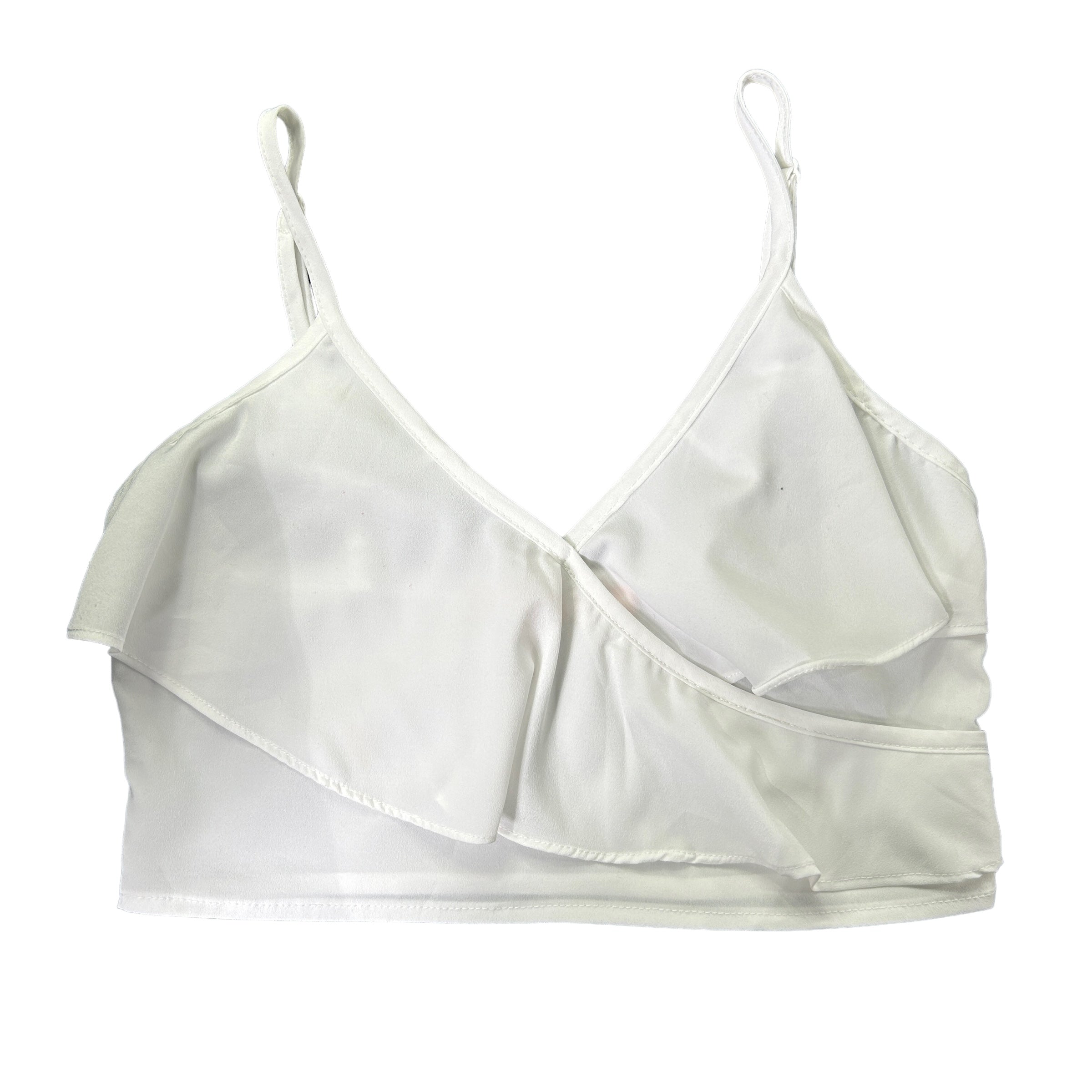 PARADISCO. White Silk Tank Top/Crop Top