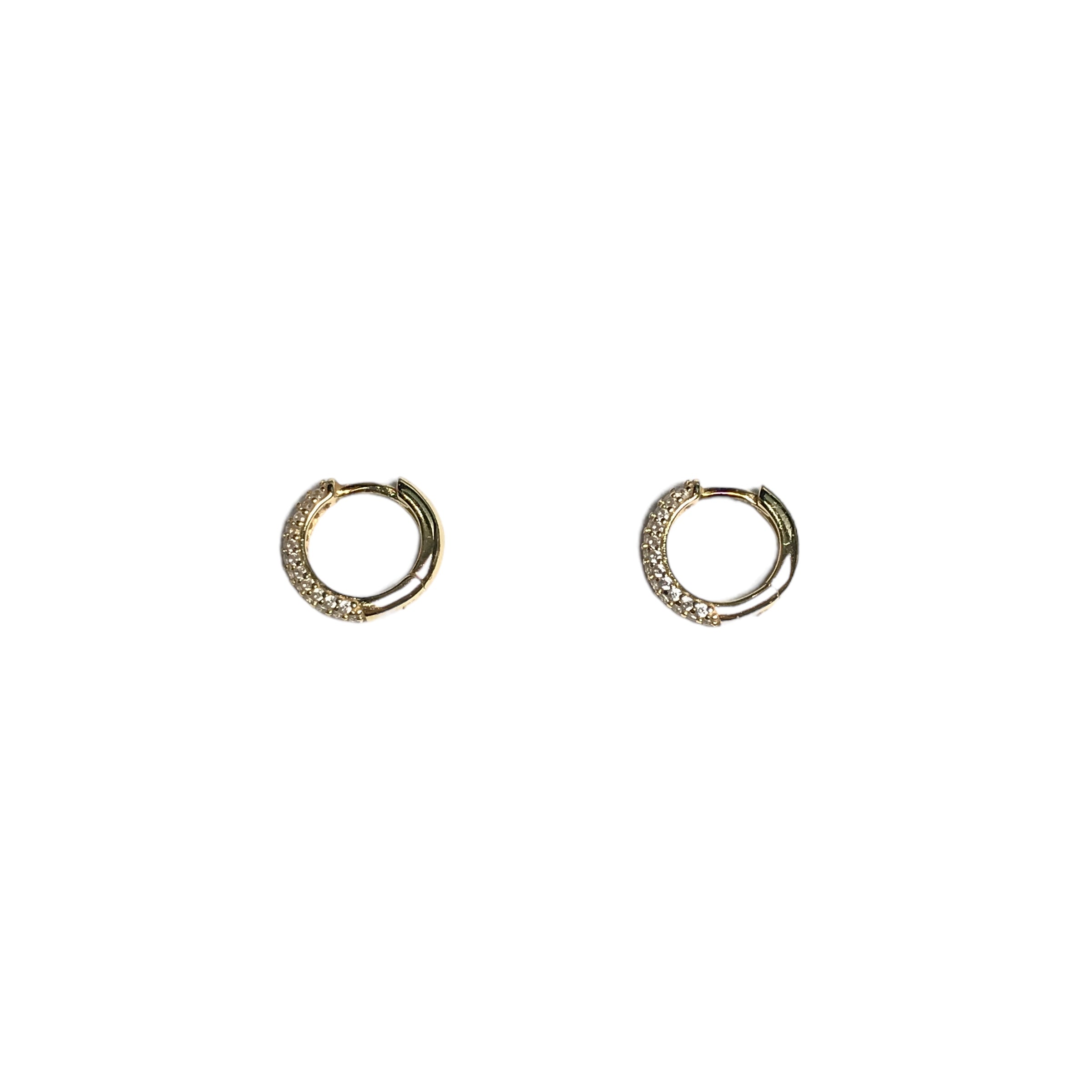 ETSY Gold Plated Micro Pave Crystal Hoop Earrings