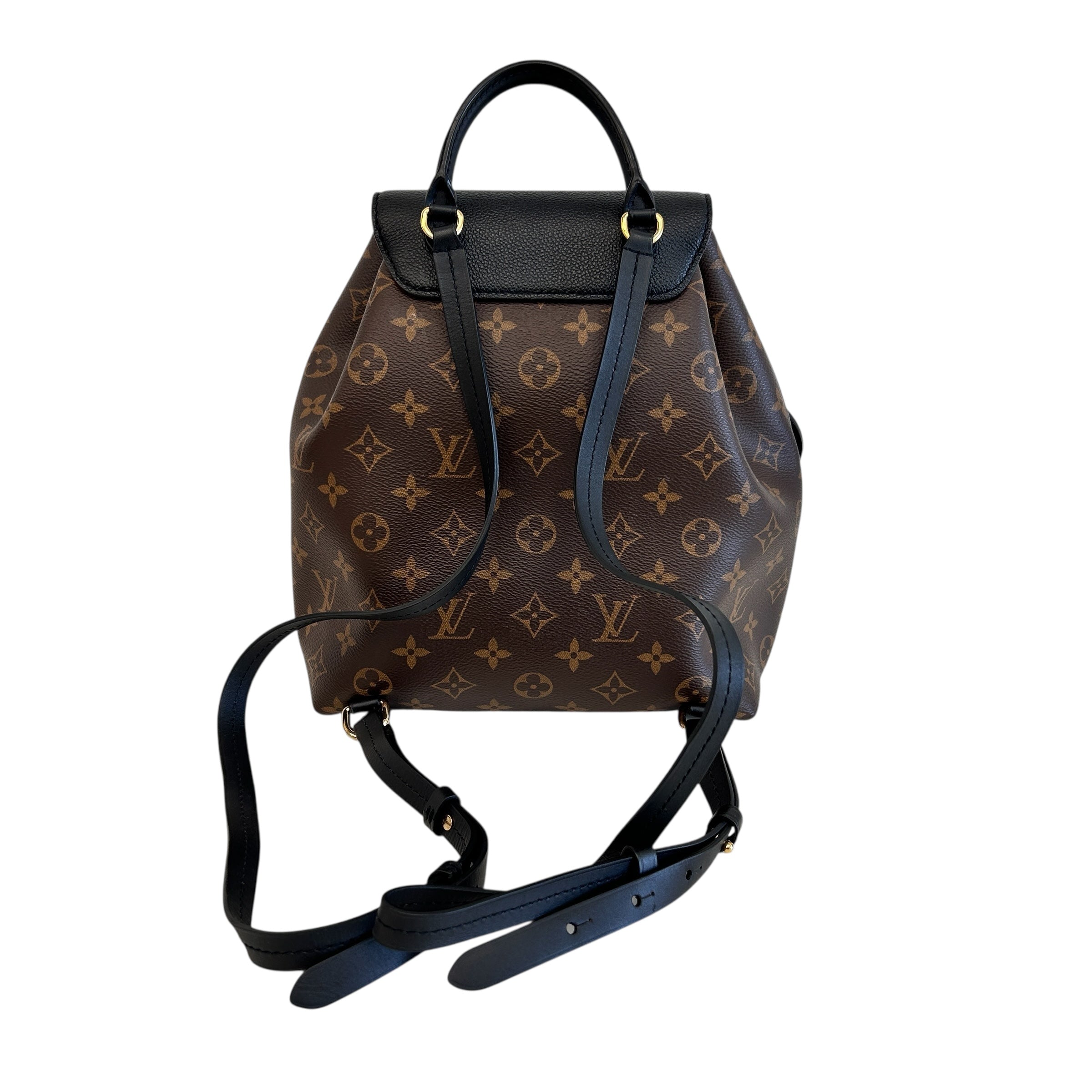 Black Monogram Canvas Montsouris PM NM Backpack Bag w/GHW