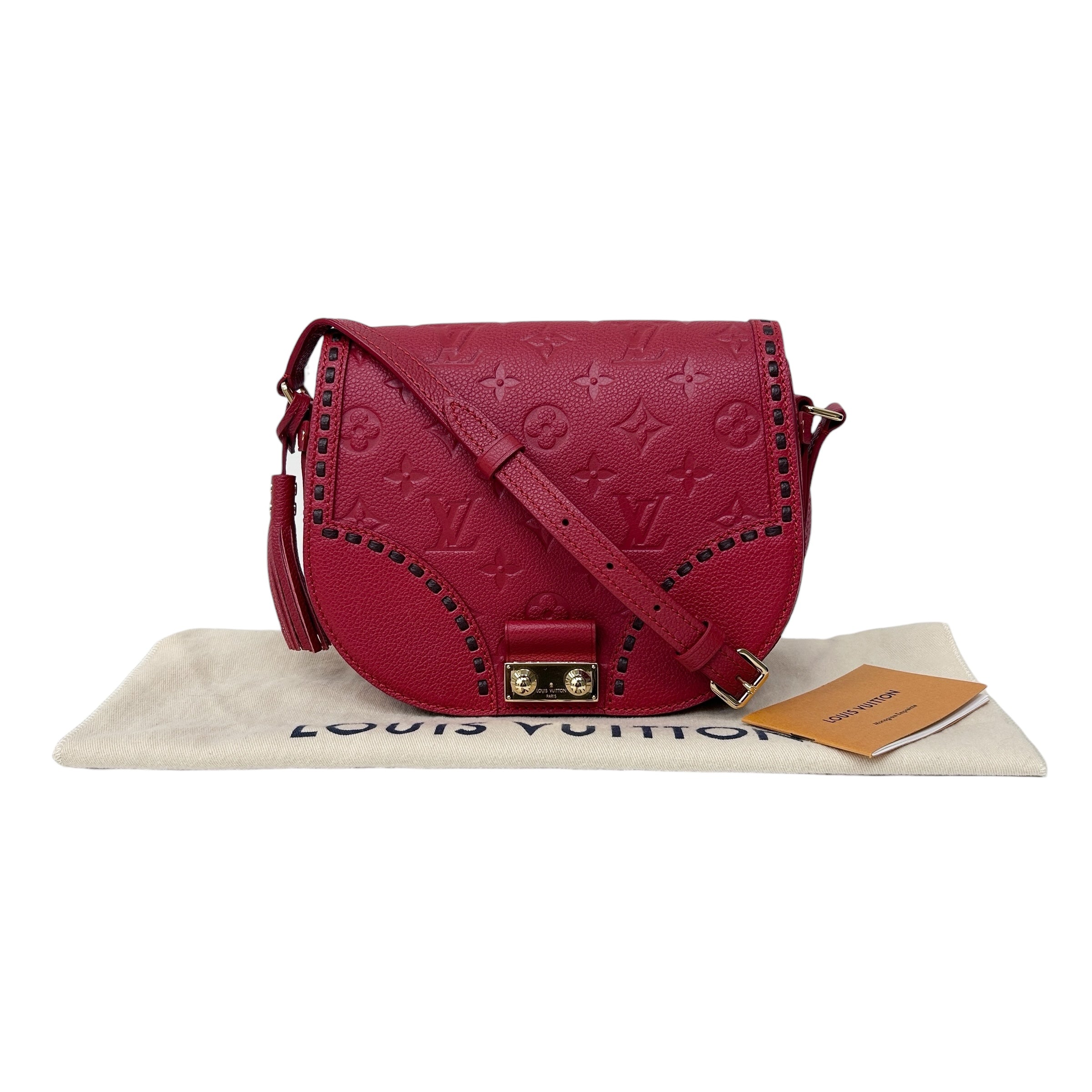 Red Monogram Empreinte Leather Junot Bag w/GHW