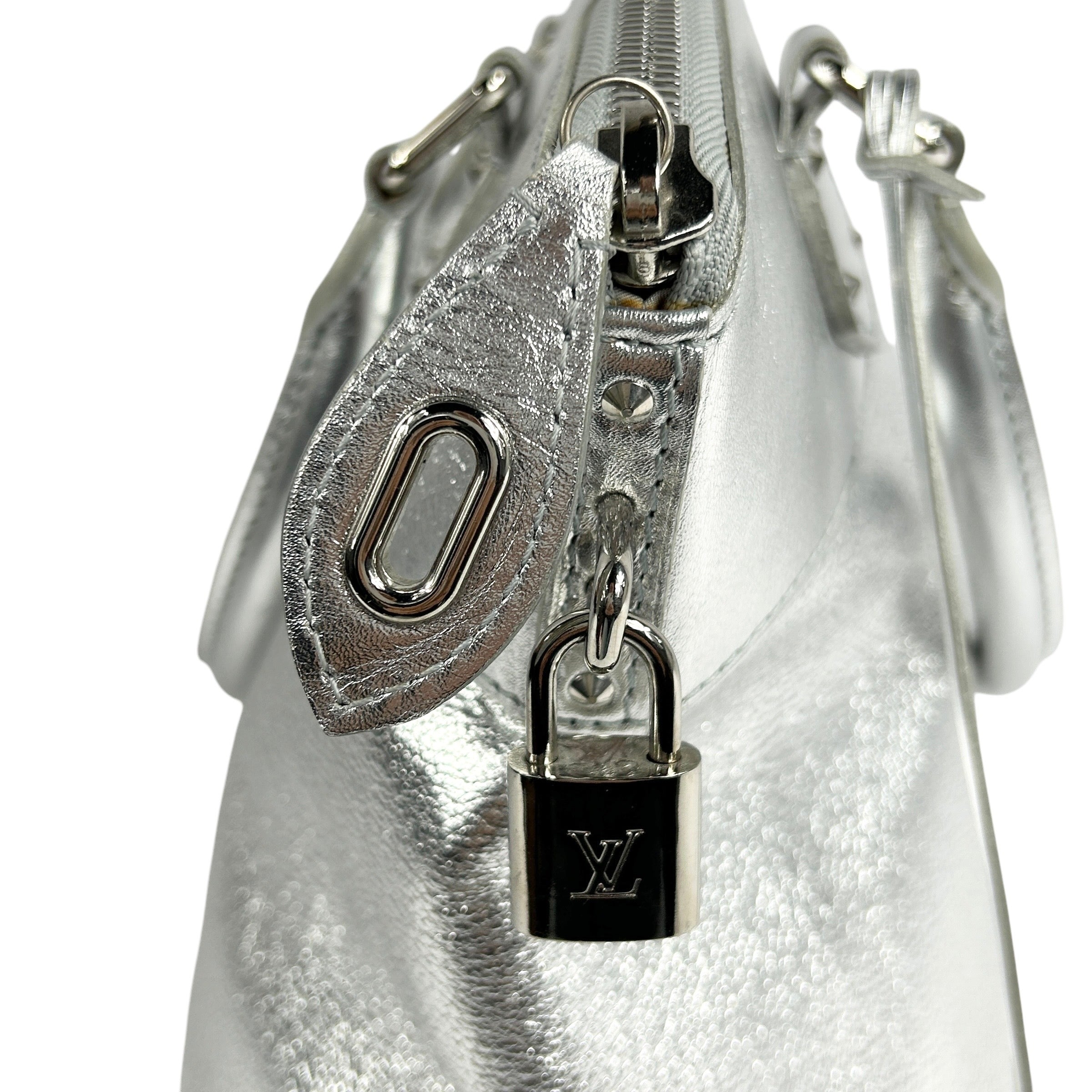 Metallic Silver Suhali Leather Lockit PM w/SHW