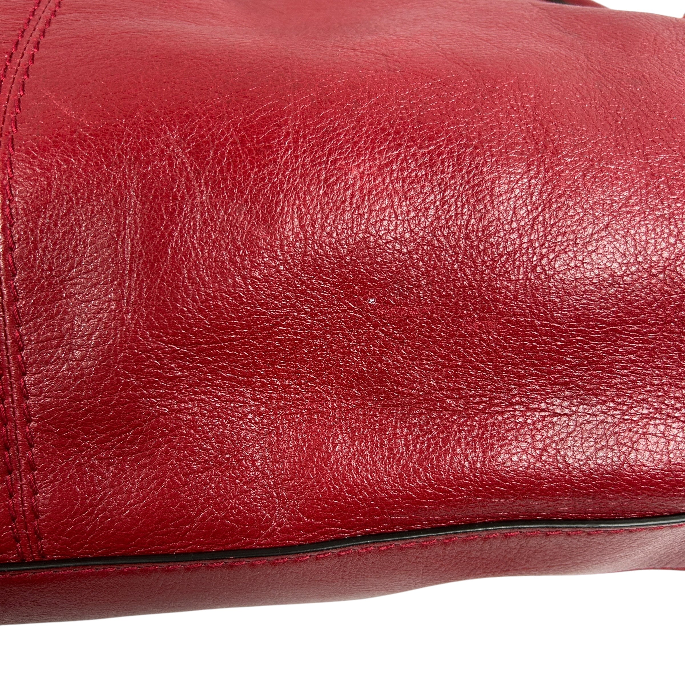 Red Calfskin Leather Re(Belle) Medium Shoulder Bag