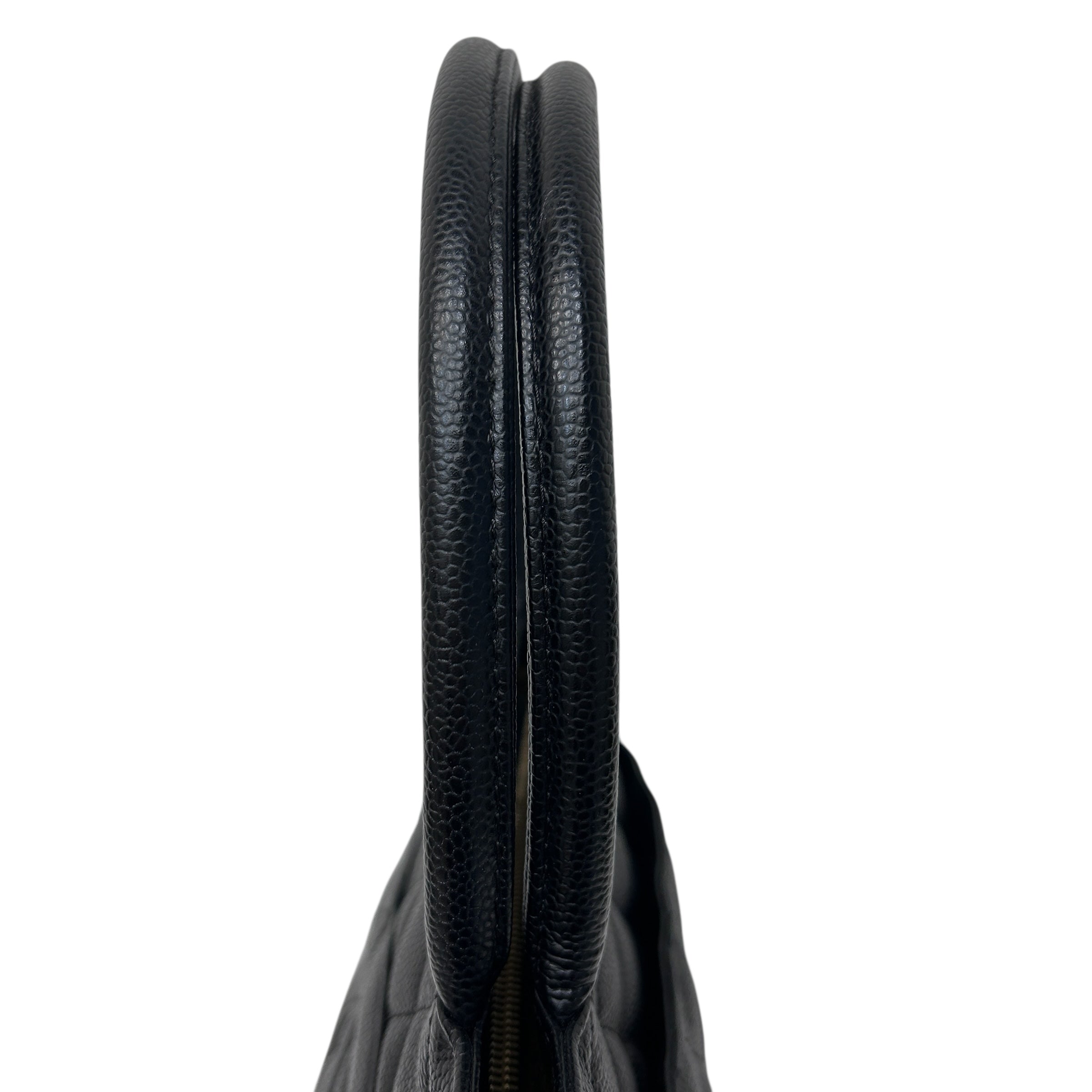 Black Quilted Caviar Leather Medallion Tote Bag w/GHW